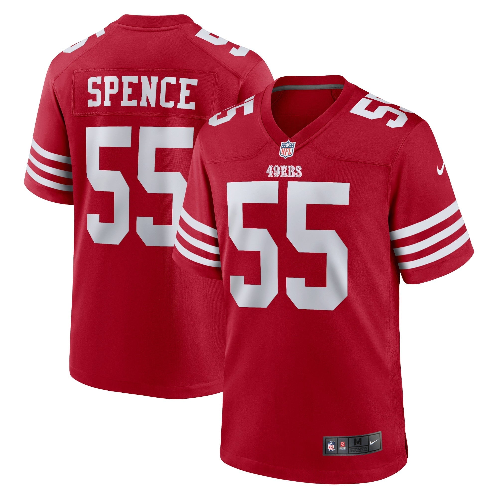 Men's Nike Akeem Spence Scarlet San Francisco 49ers Home Game Player Jersey - vstockx