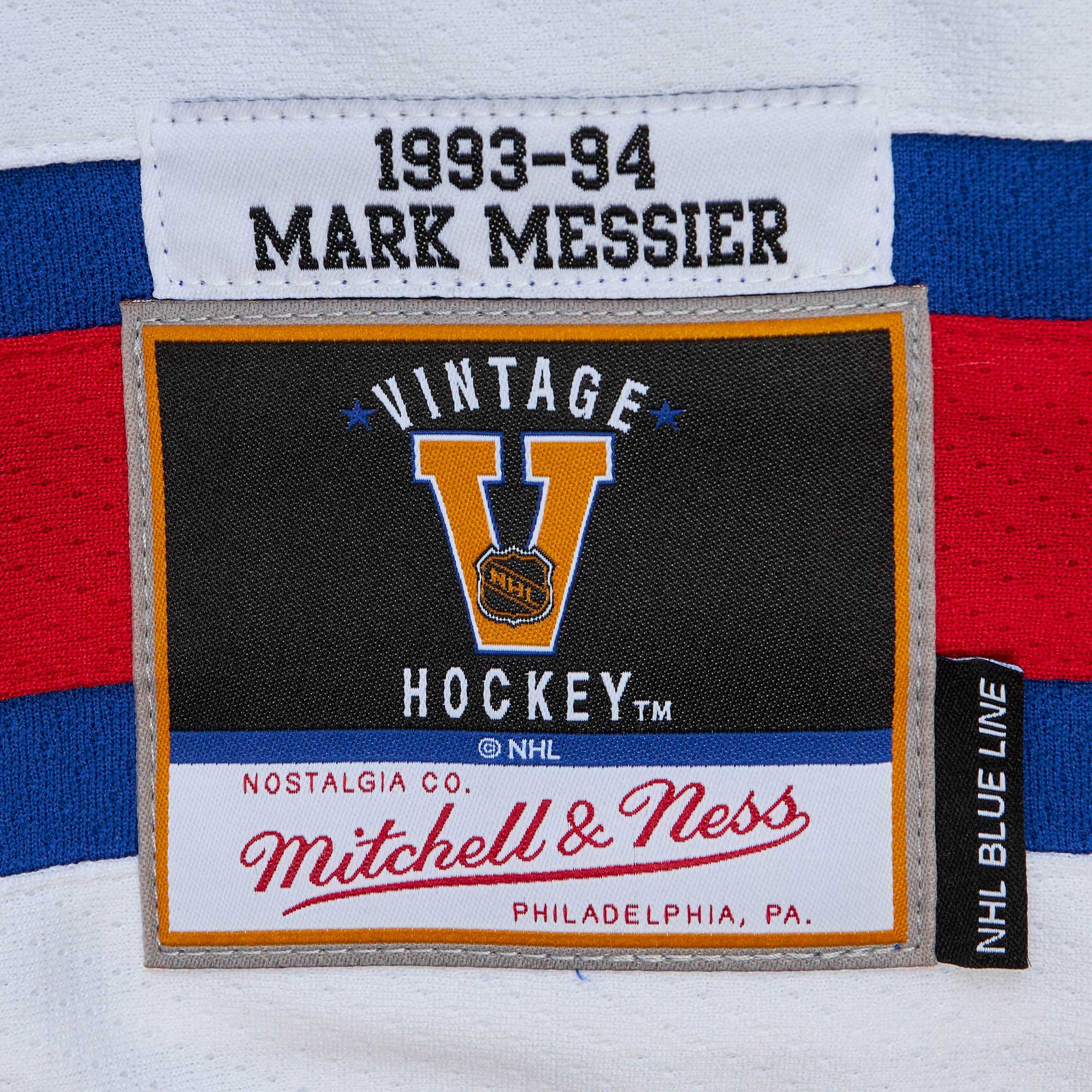 Mark Messier New York Rangers Mitchell & Ness Big & Tall 2015 Captain Patch Blue Line Player Jersey - Blue - vstockx