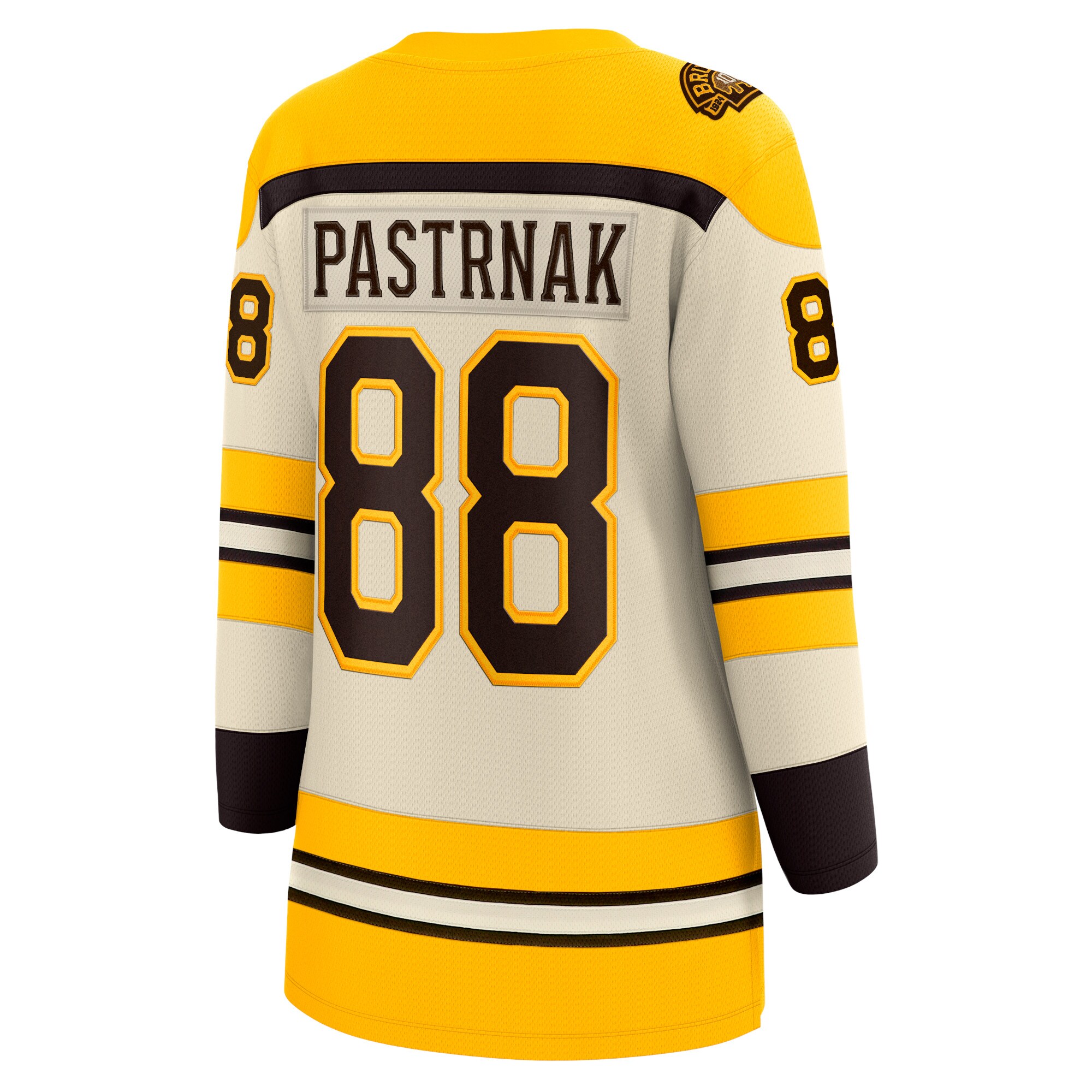 David Pastrnak Boston Bruins Fanatics Branded Women's 100th Anniversary Premier Breakaway Player Jersey - Cream - vstockx