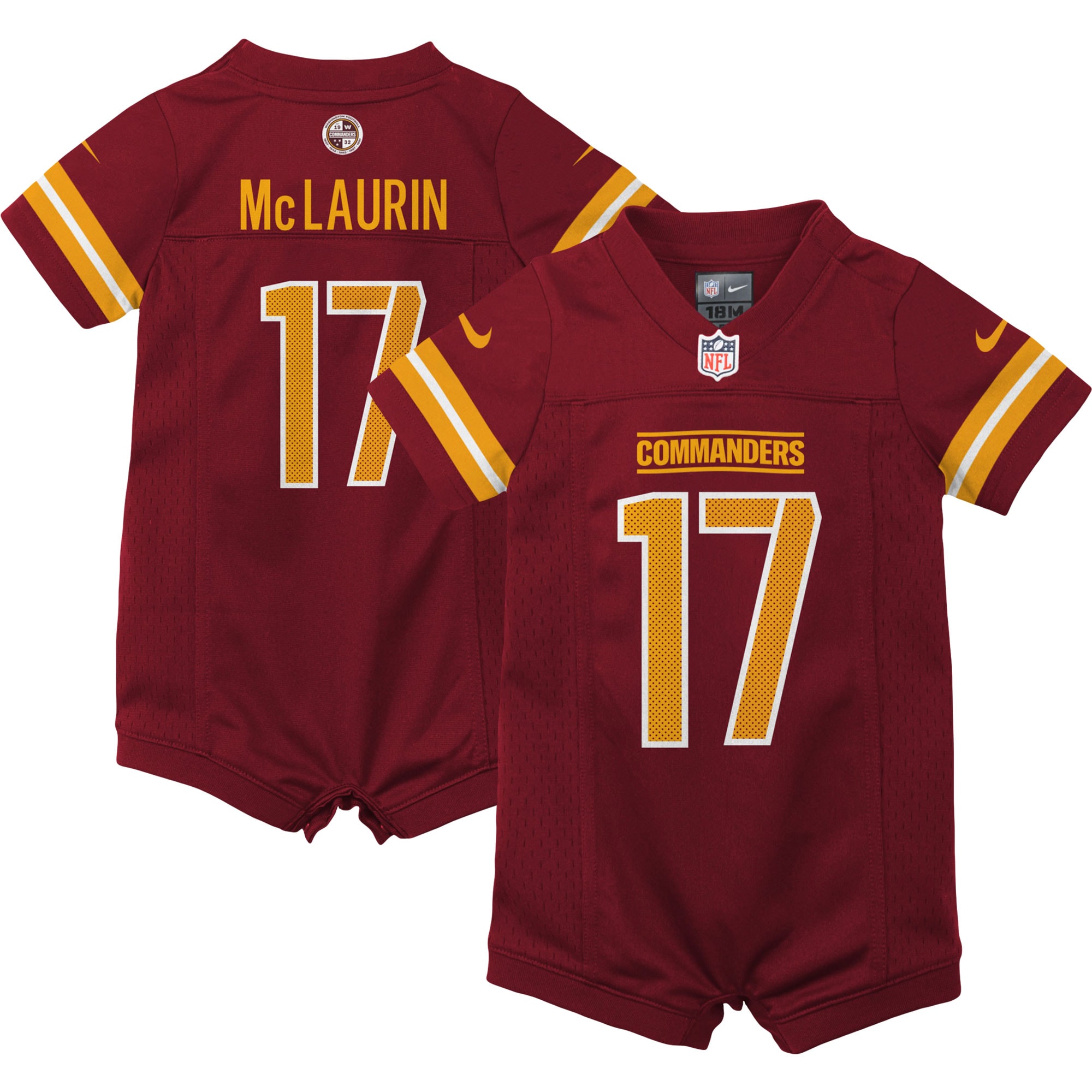 Terry McLaurin Washington Commanders Nike Newborn & Infant Game Romper Jersey - Burgundy - vstockx