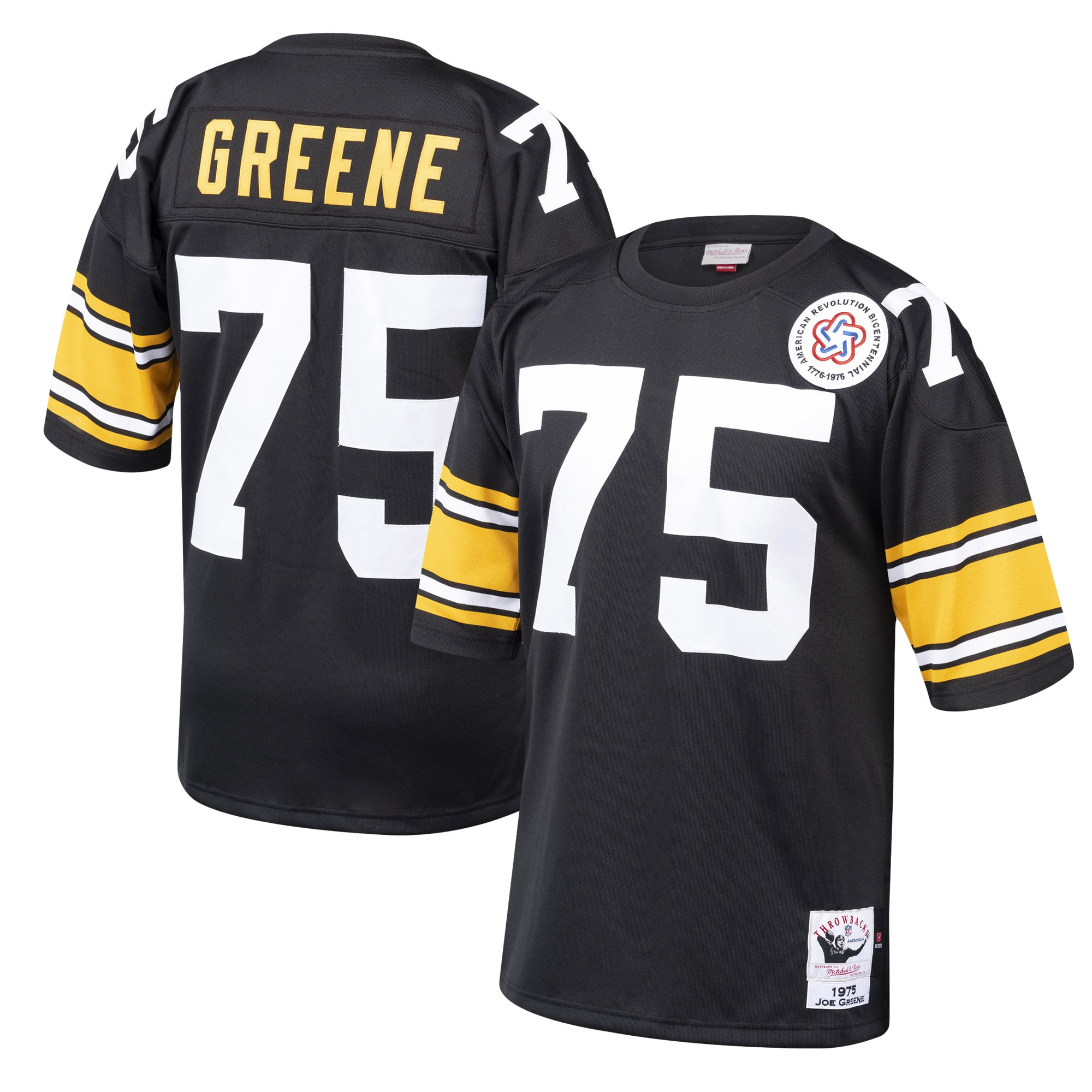 Joe Greene Pittsburgh Steelers Mitchell & Ness 1975 Authentic Throwback Retired Player Jersey - Black - vstockx