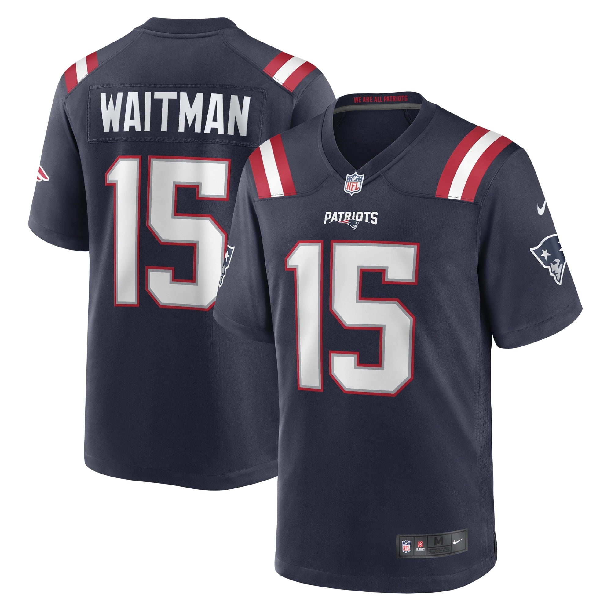 Men's Nike Corliss Waitman Navy New England Patriots Game Jersey - vstockx