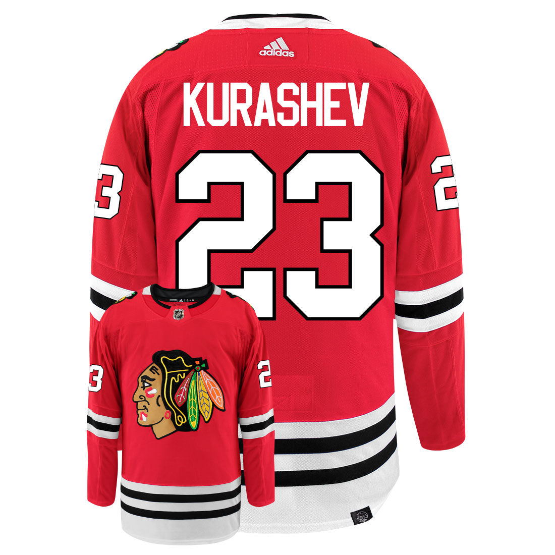 Philipp Kurashev Chicago Blackhawks Adidas Primegreen Authentic NHL Hockey Jersey - vstockx
