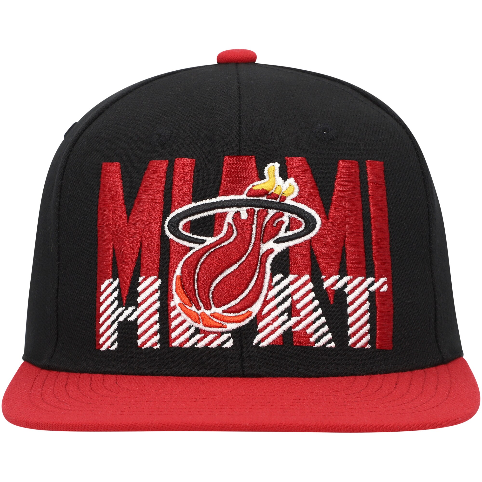 Miami Heat Mitchell & Ness SOUL Cross Check Snapback - Black - vstockx