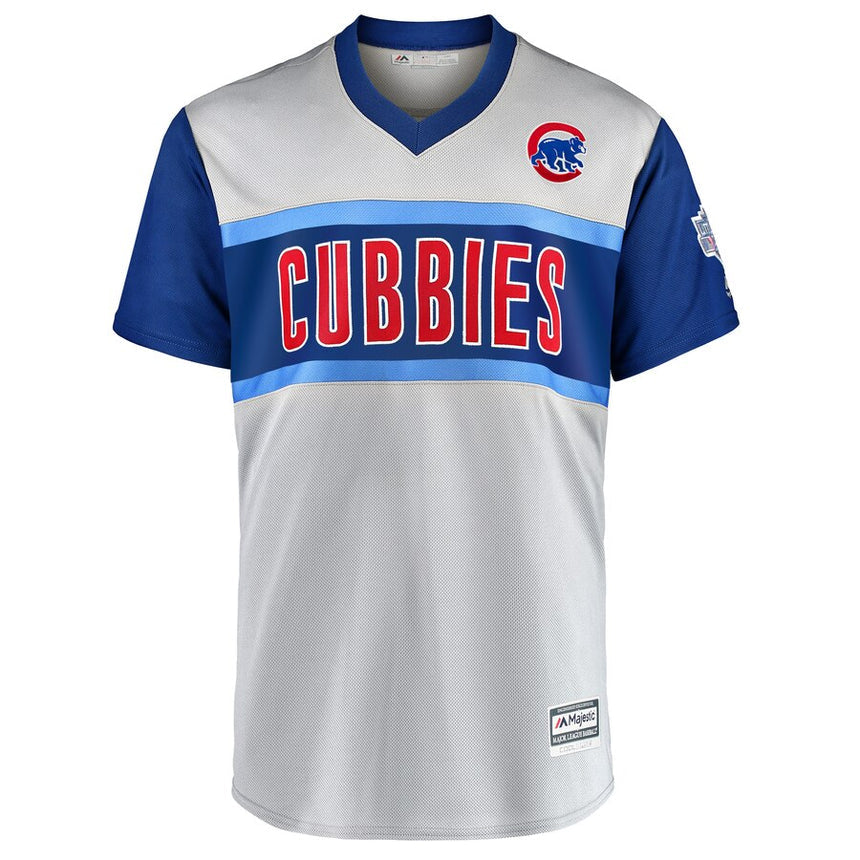 Men's Chicago Cubs Anthony Rizzo Tony Majestic Gray 2019 MLB Little League Classic Replica Player Jersey - vstockx