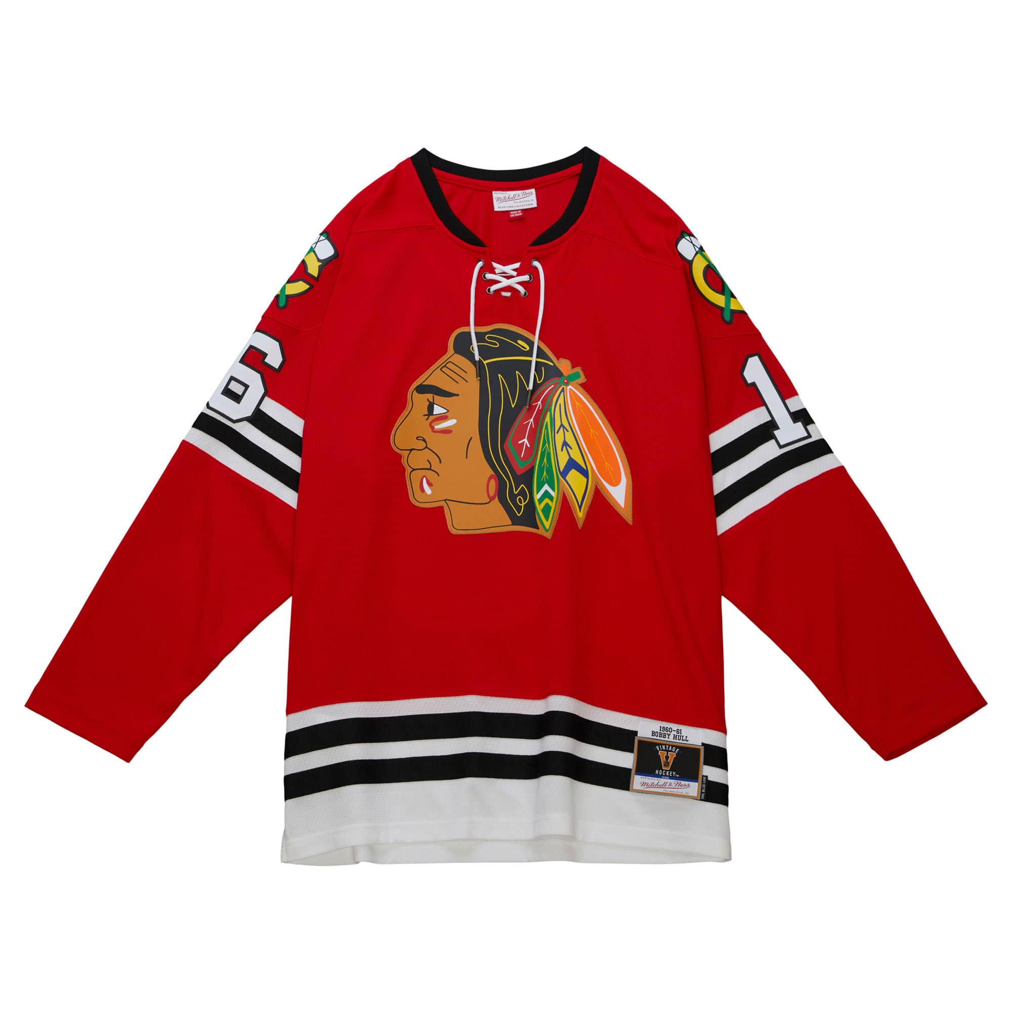 Blue Line Bobby Hull Chicago Blackhawks 1960 Jersey - vstockx
