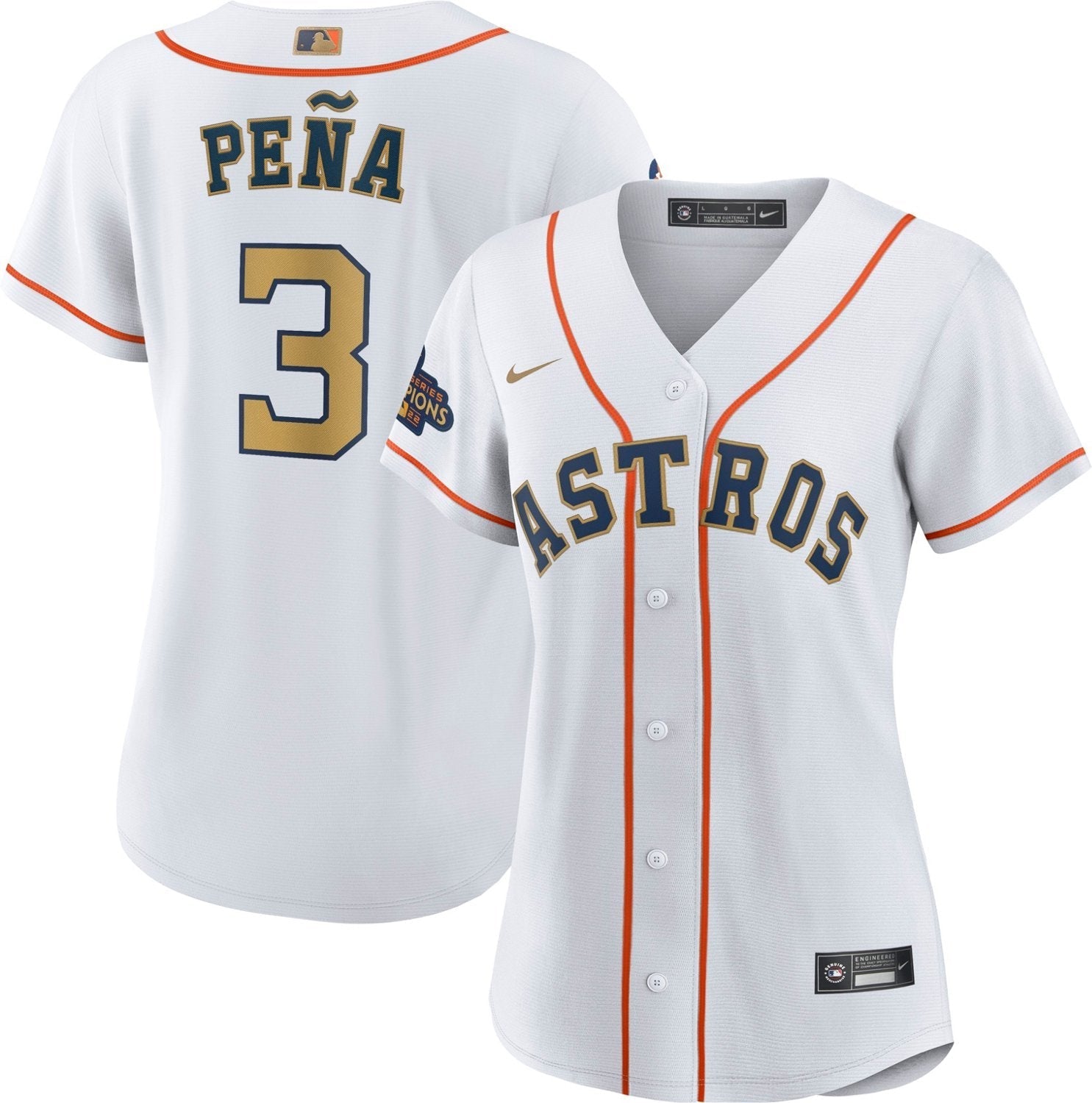 Nike Women's Houston Astros Gold Jeremy Pena Replica Jersey - vstockx