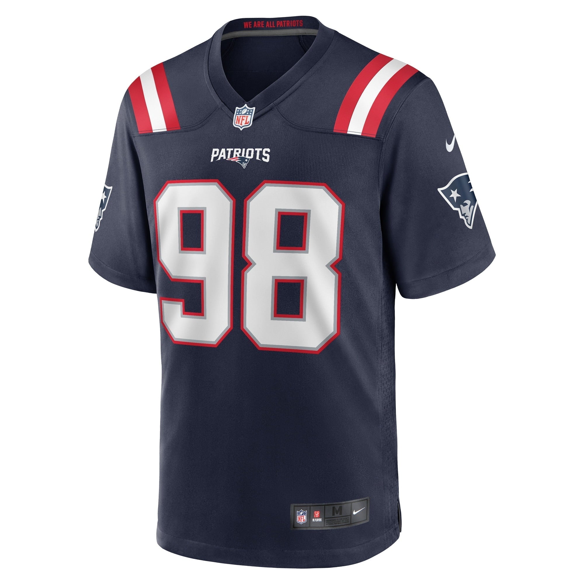 Men's Nike Carl Davis Jr. Navy New England Patriots Game Player Jersey - vstockx