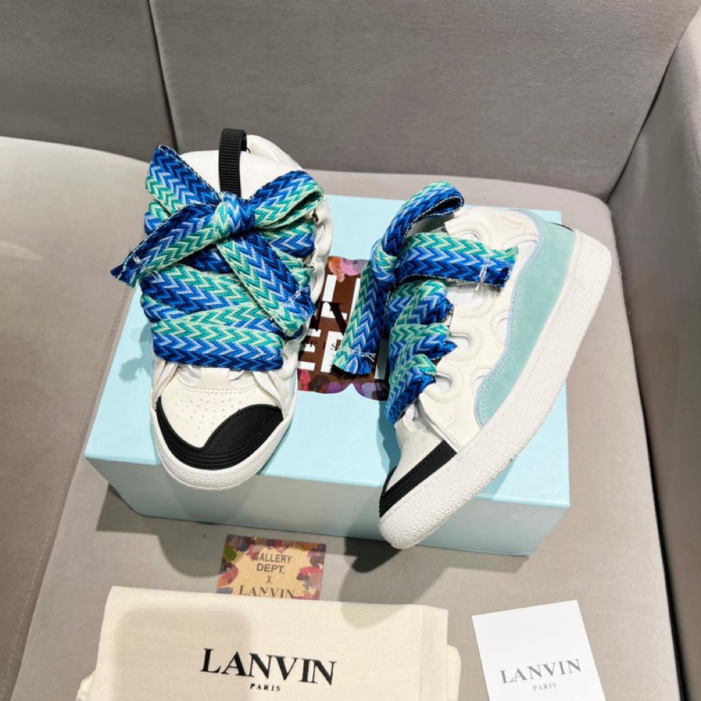Lanvin Curb Sneaker White Blue - vstockx