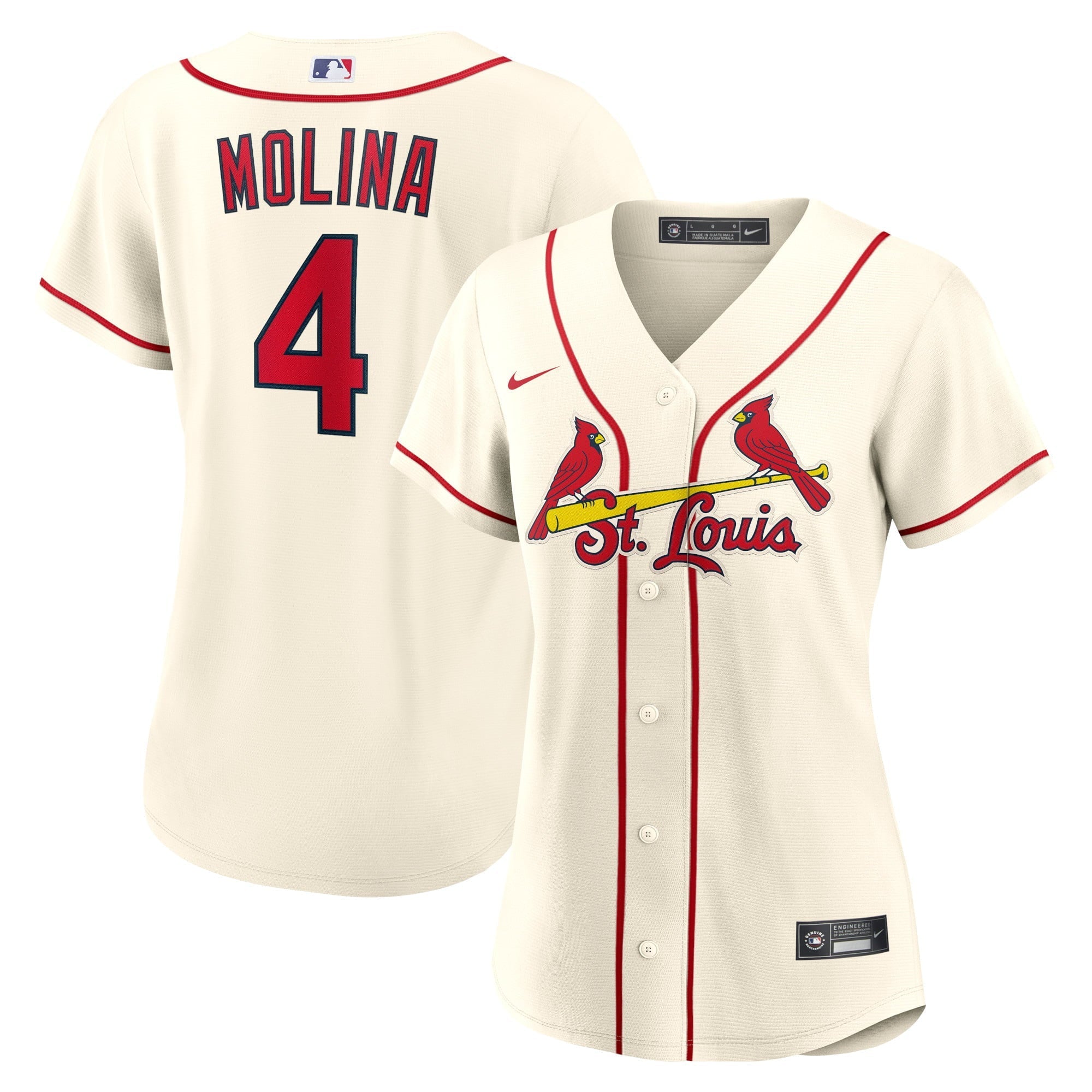 Women's Nike Yadier Molina Cream St. Louis Cardinals Alternate Replica Player Jersey - vstockx