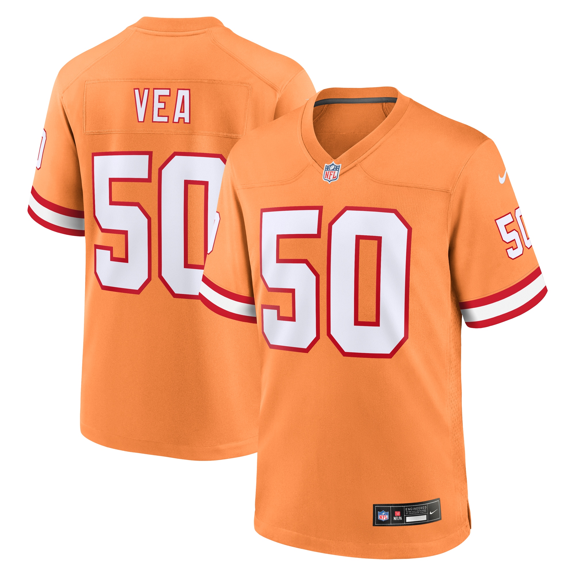 Vita Vea Tampa Bay Buccaneers Nike Throwback Game Jersey - Orange - vstockx