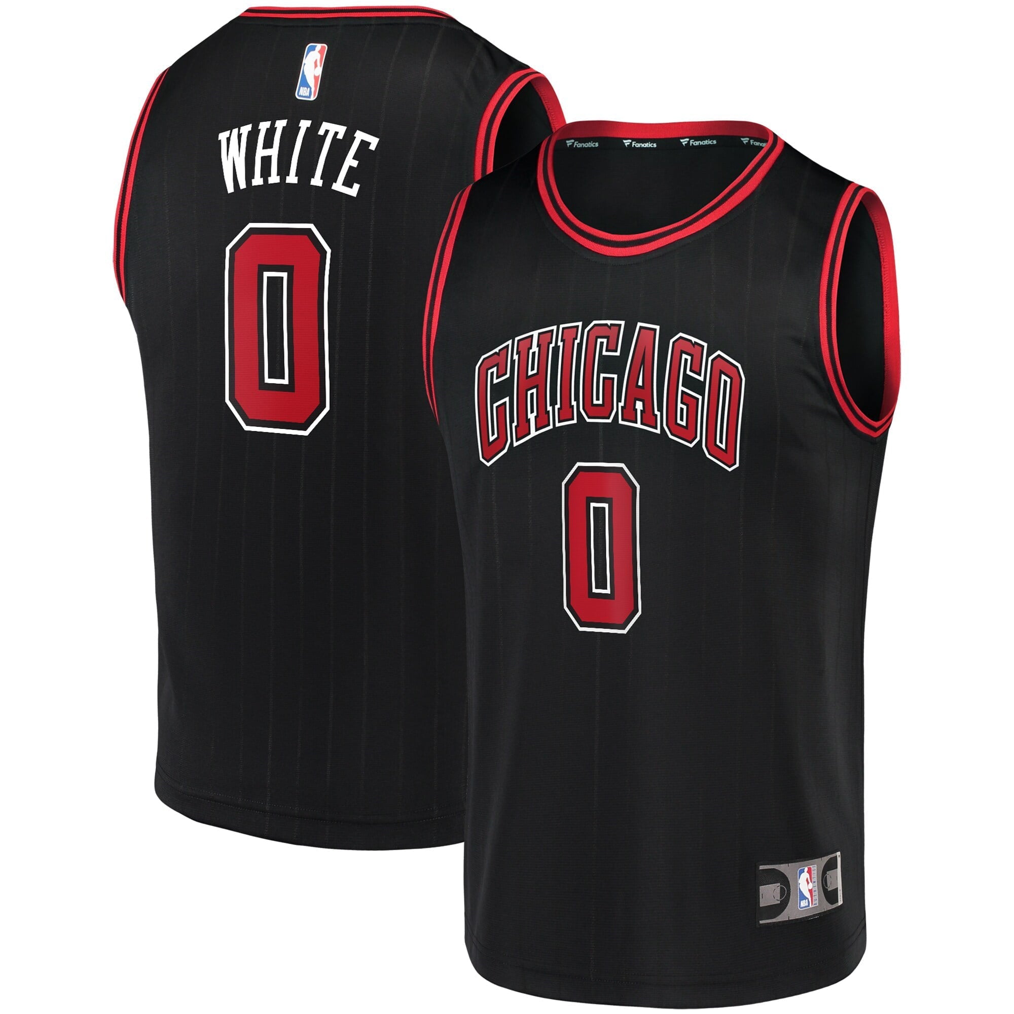 Men's Fanatics Branded Coby White Black Chicago Bulls Fast Break Replica Jersey - Statement Edition - vstockx
