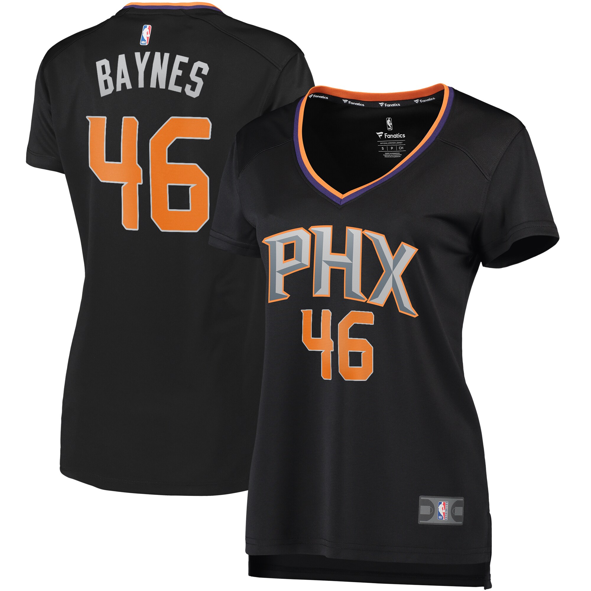 Aron Baynes Phoenix Suns Fanatics Branded Women's Fast Break Replica Jersey Black - Statement Edition - vstockx