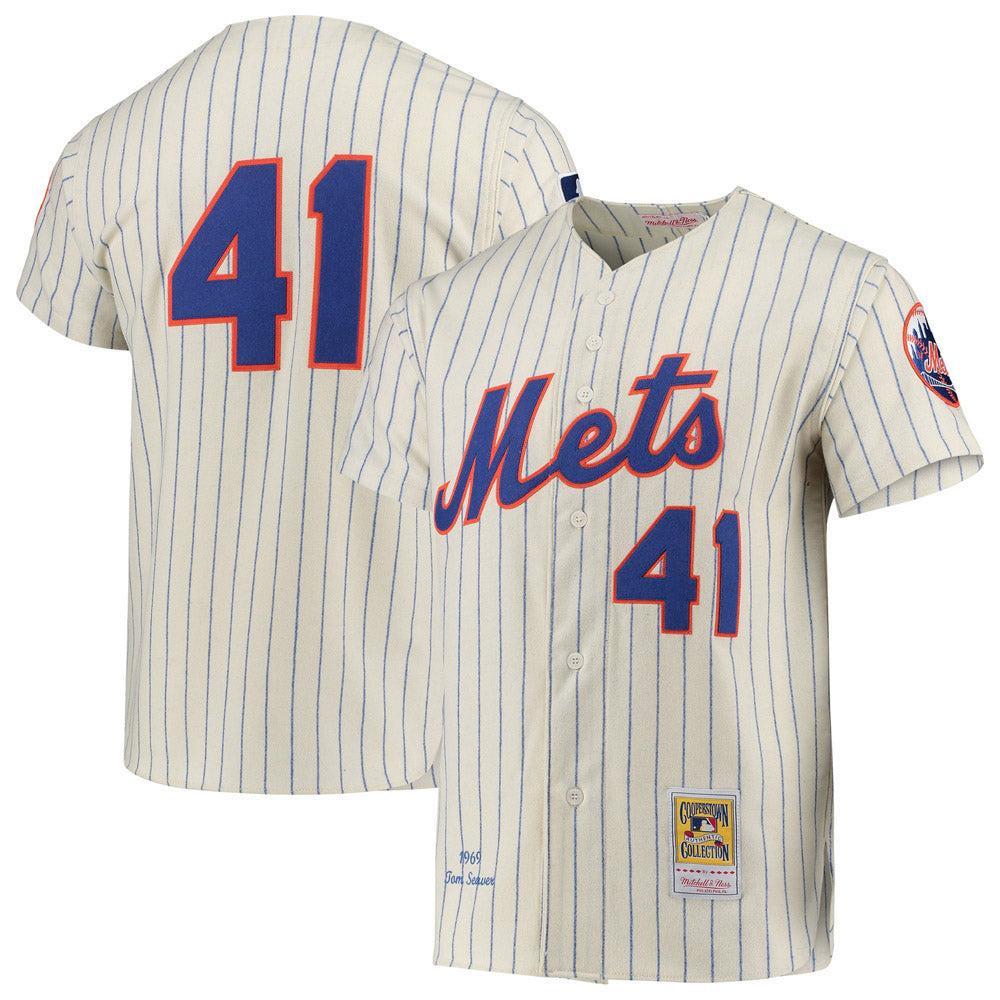 Men's New York Mets Tom Seaver Cooperstown Collection Jersey - Cream - vstockx