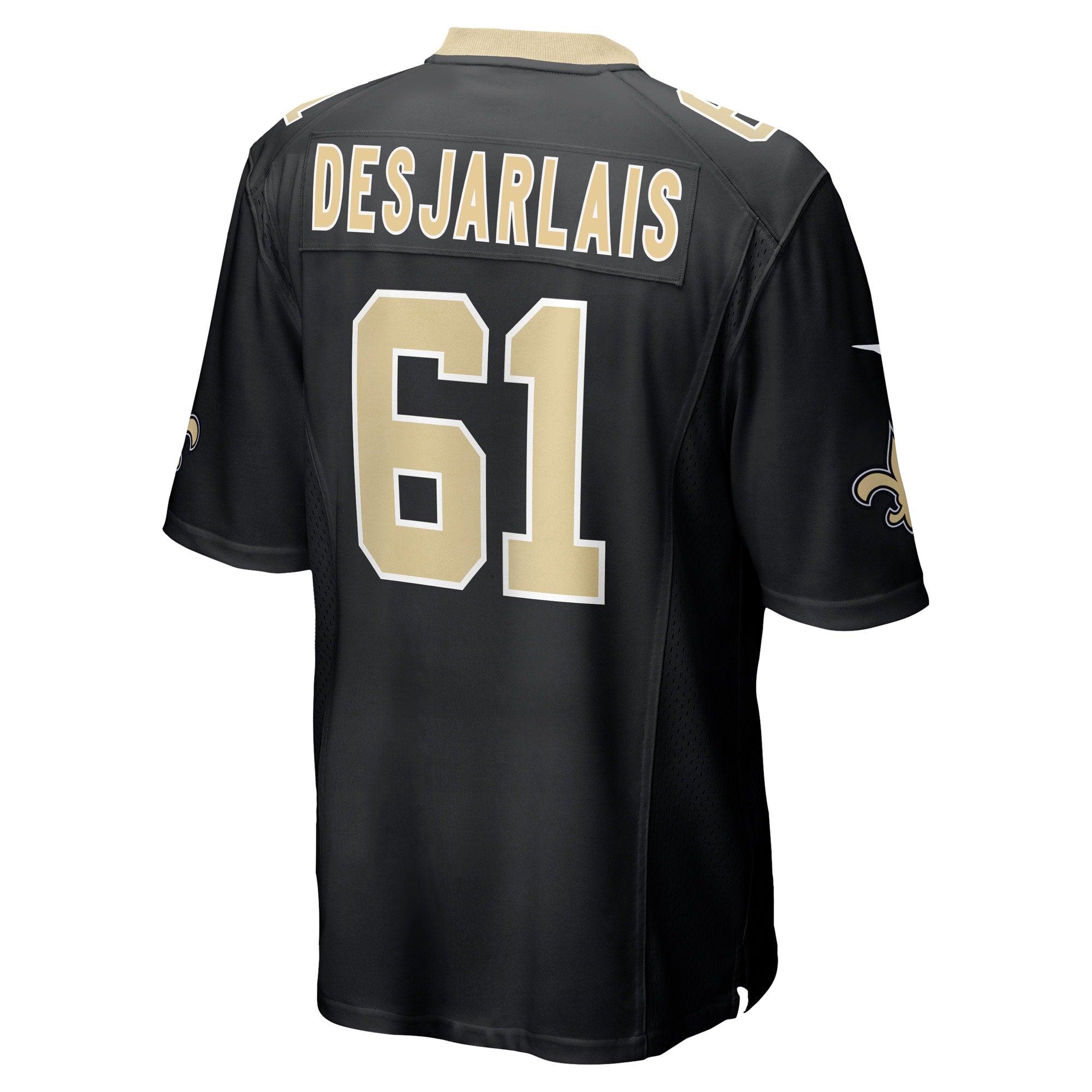 Men's Nike Drew Desjarlais Black New Orleans Saints Game Player Jersey - vstockx