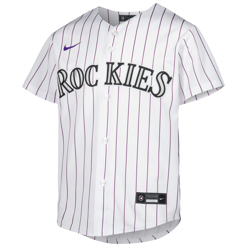 Youth Colorado Rockies Kris Bryant Home Player Jersey - White - vstockx