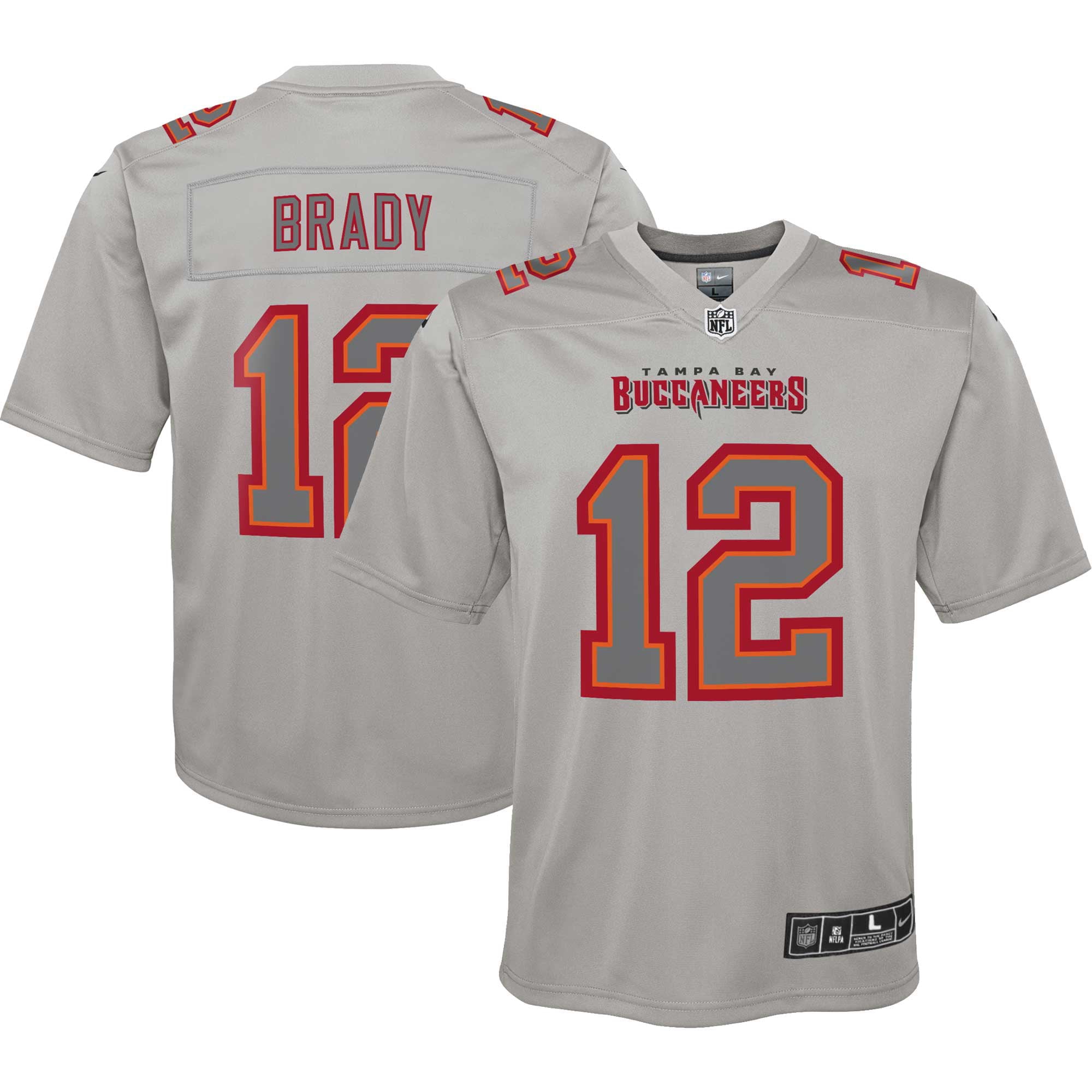 Youth Nike Tom Brady Gray Tampa Bay Buccaneers Atmosphere Game Jersey - vstockx