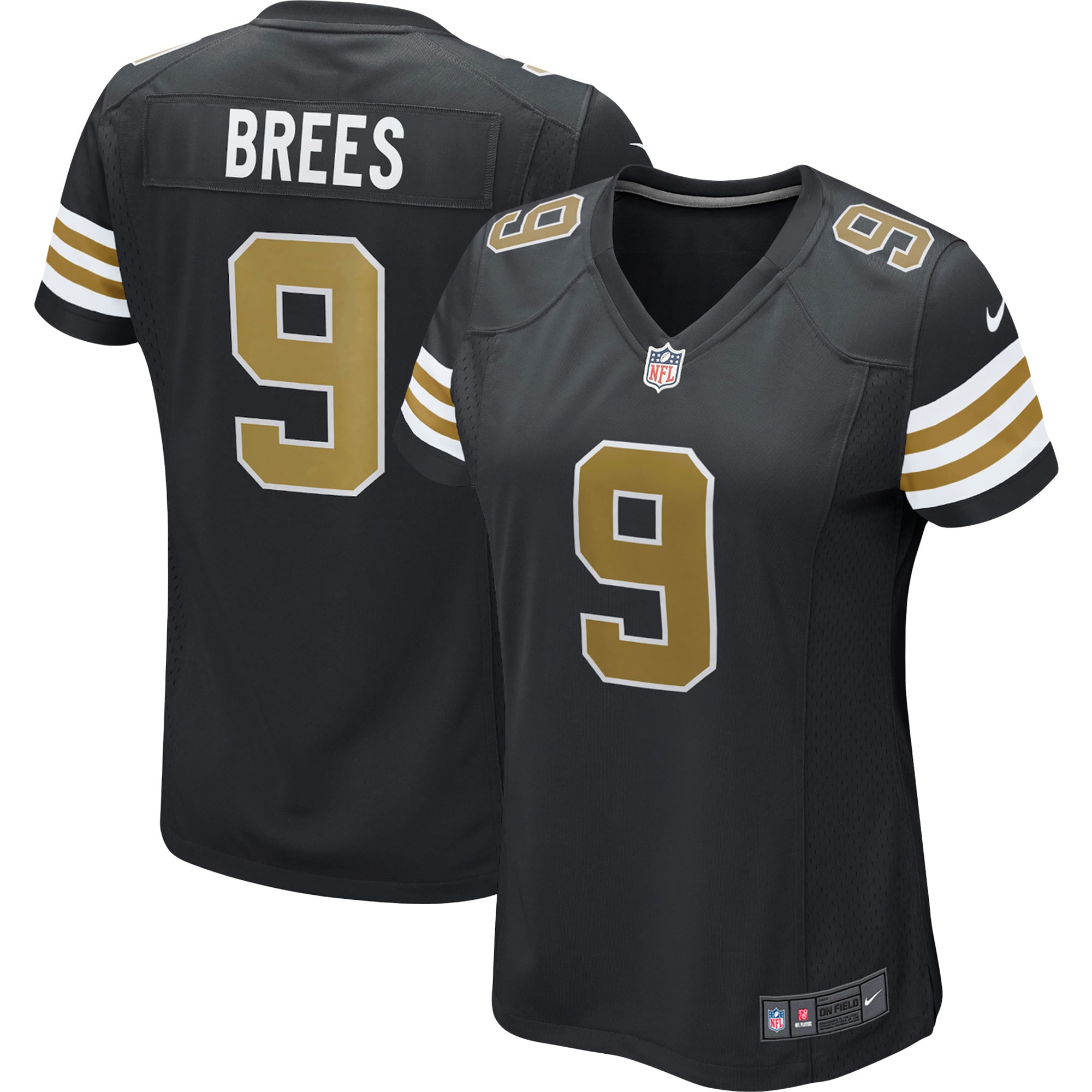 Drew Brees Nike New Orleans Saints Women's Alternate Game Jersey - Black - vstockx
