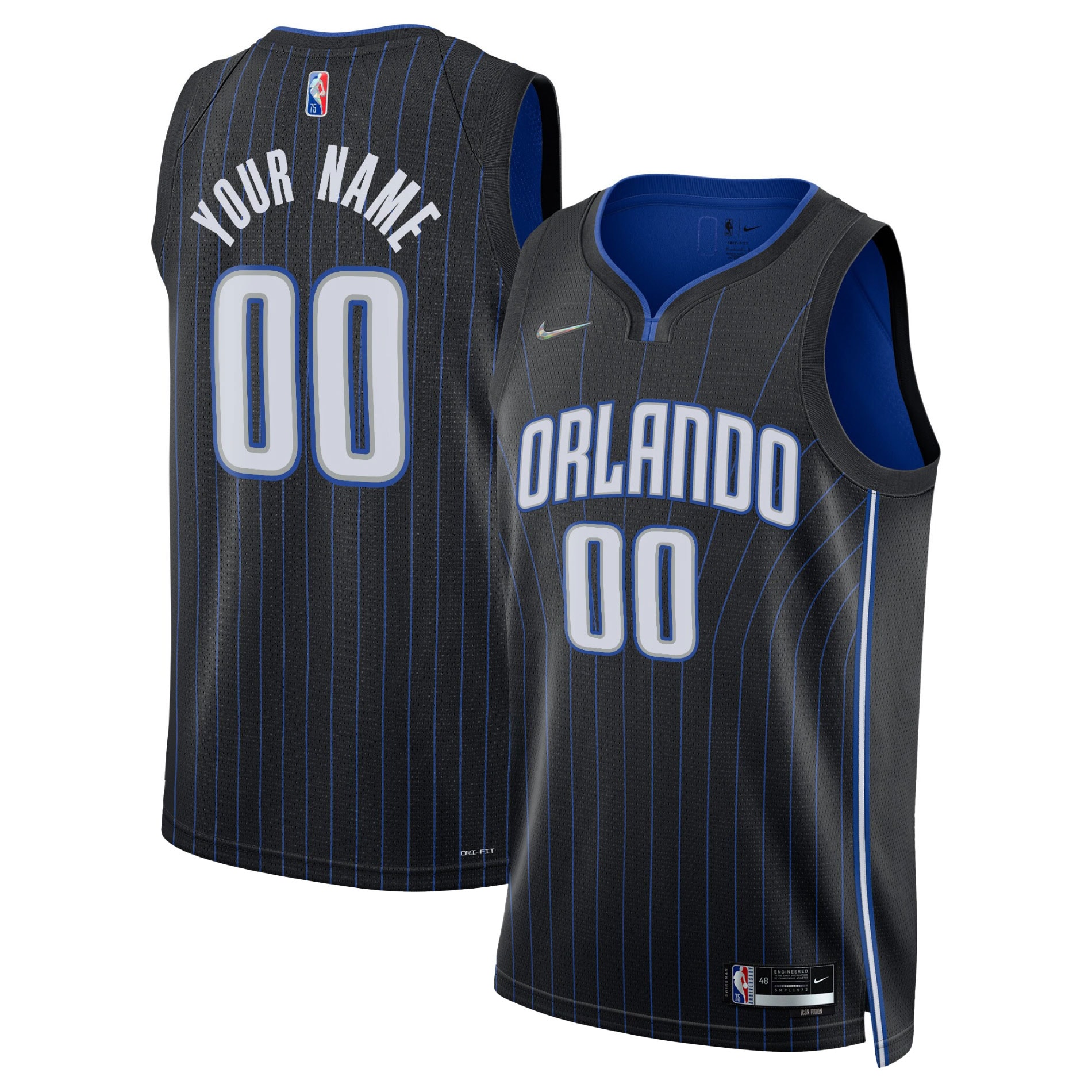 Orlando Magic Nike 2021/22 Diamond Swingman Custom Jersey - Icon Edition - Black - vstockx