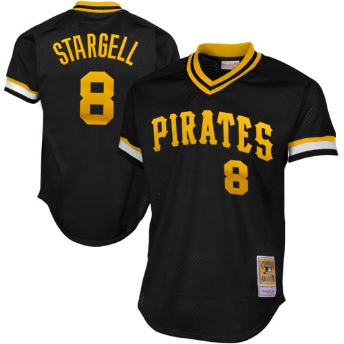 Willie Stargell Pittsburgh Pirates Mitchell & Ness 1982 Authentic Cooperstown Collection Mesh Batting Practice Jersey - Black - vstockx