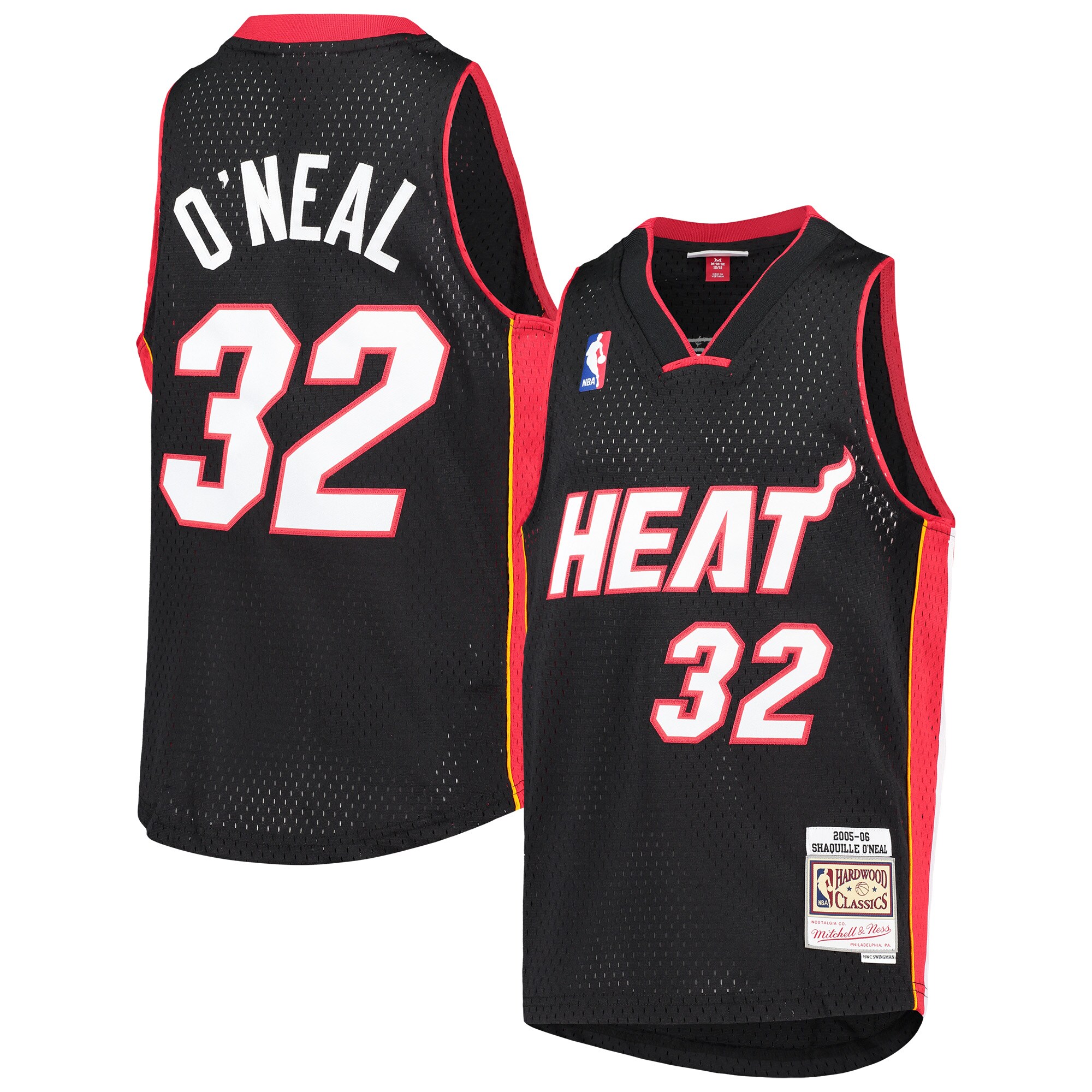 Shaquille O'Neal Miami Heat Mitchell & Ness Youth 2005-06 Hardwood Classics Swingman Jersey - Black - vstockx