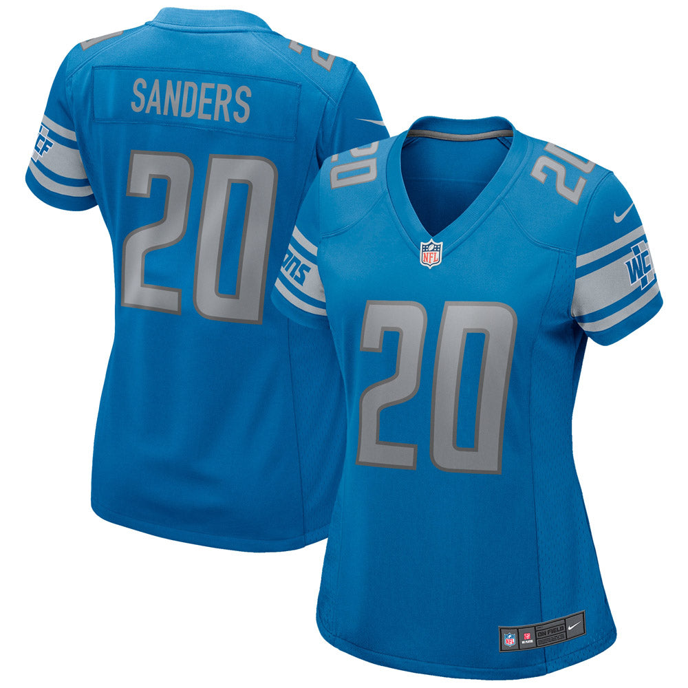 Women's Detroit Lions Barry Sanders Game Retired Player Jersey Blue - vstockx