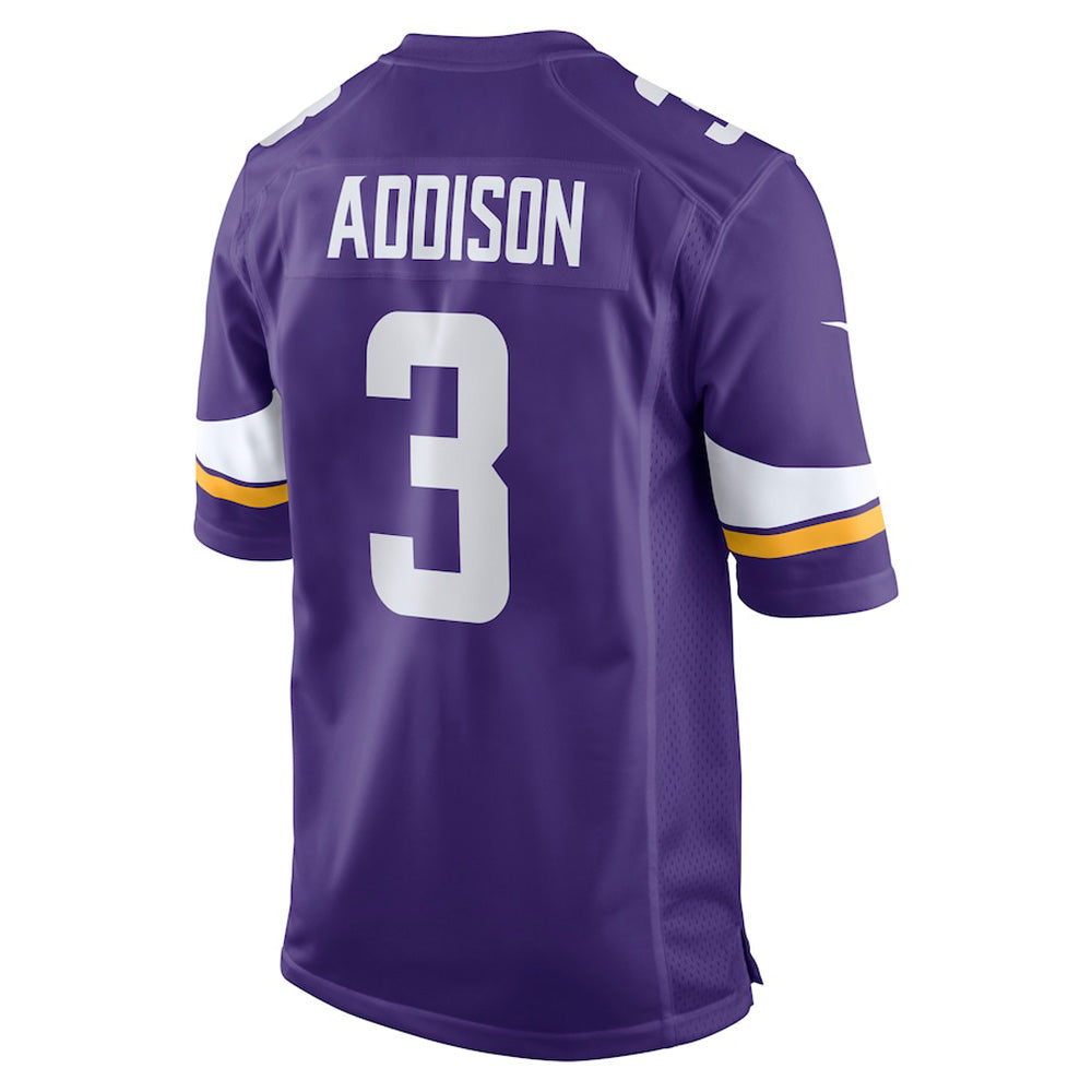 Youth Minnesota Vikings Jordan Addison Game Jersey - Purple - vstockx