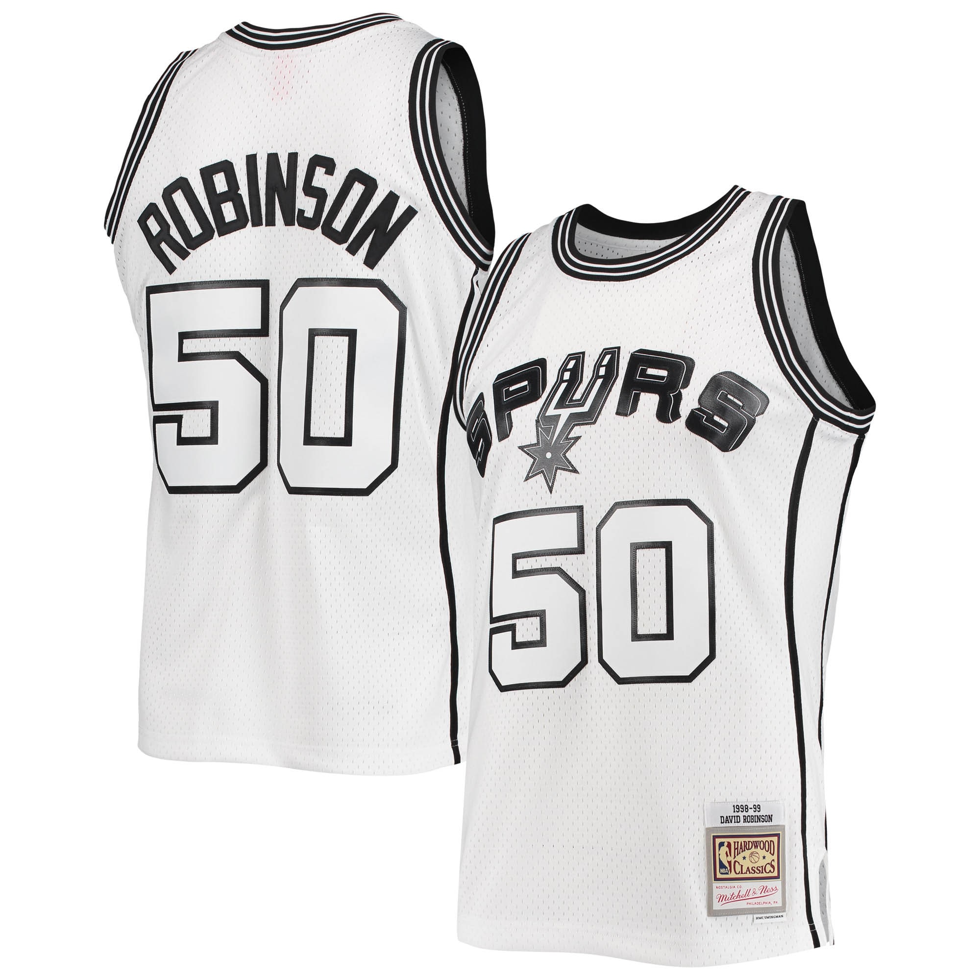 David Robinson San Antonio Spurs Mitchell & Ness White Out Swingman Jersey - vstockx