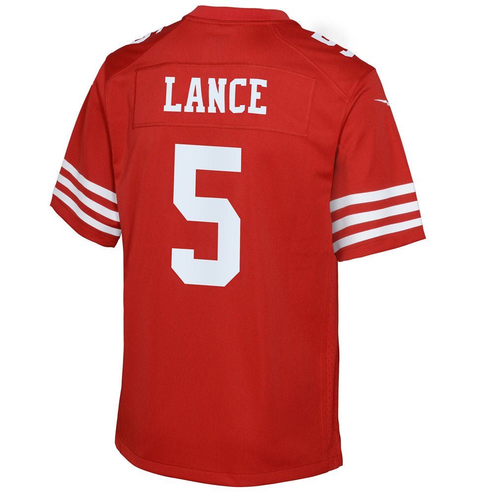 Youth San Francisco 49ers Trey Lance Game Jersey Scarlet - vstockx