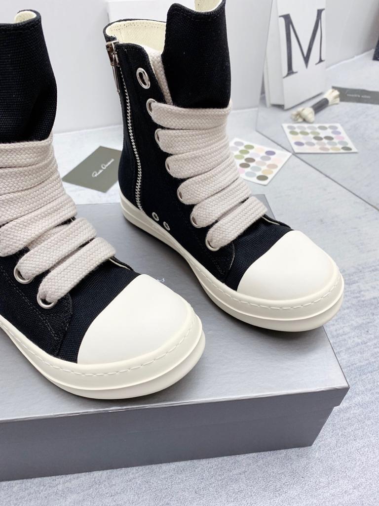 Rick Owens DRKSHDW Jumbo Lace High Black - vstockx