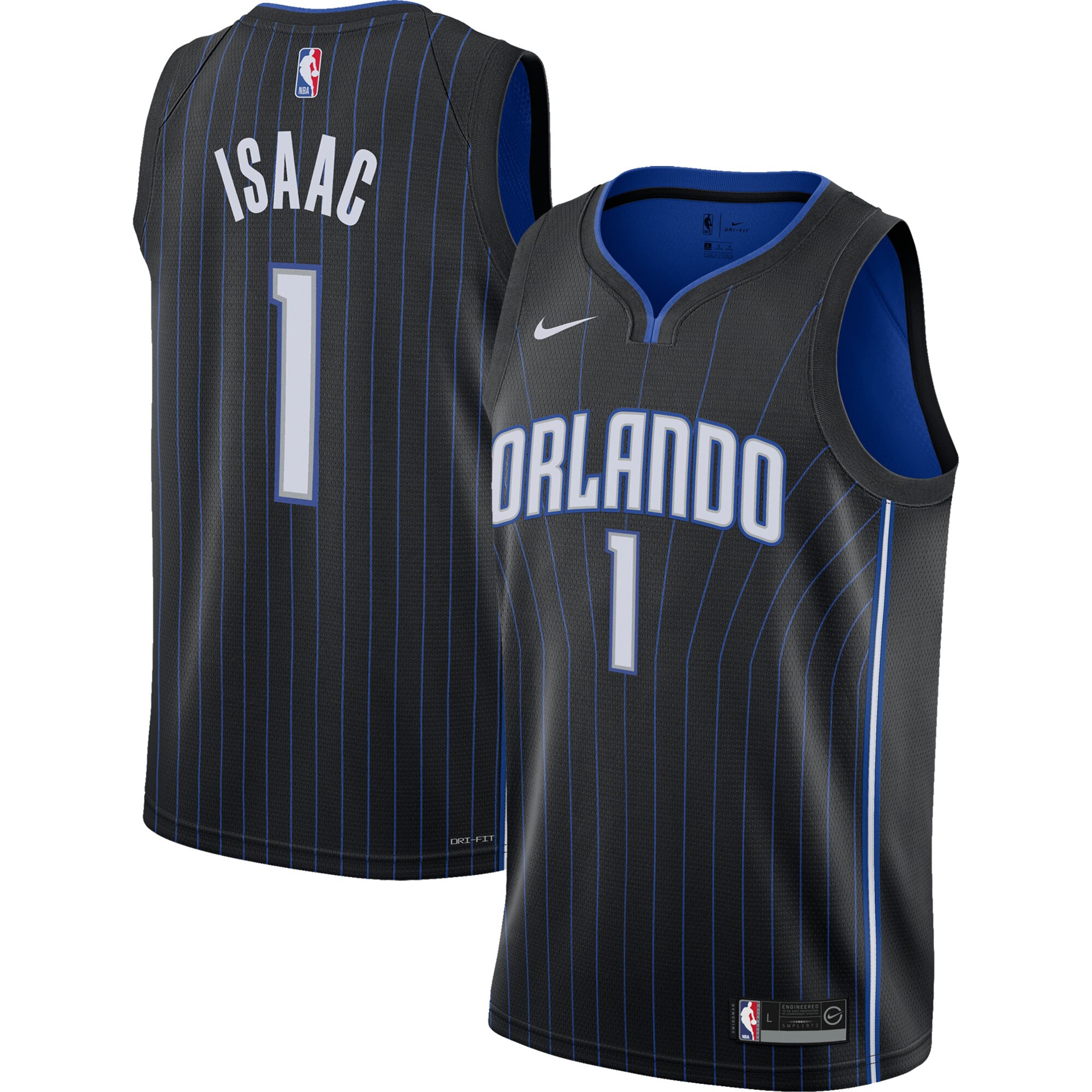 Jonathan Isaac Orlando Magic Nike 2021/22 Swingman Jersey - Icon Edition - Black - vstockx