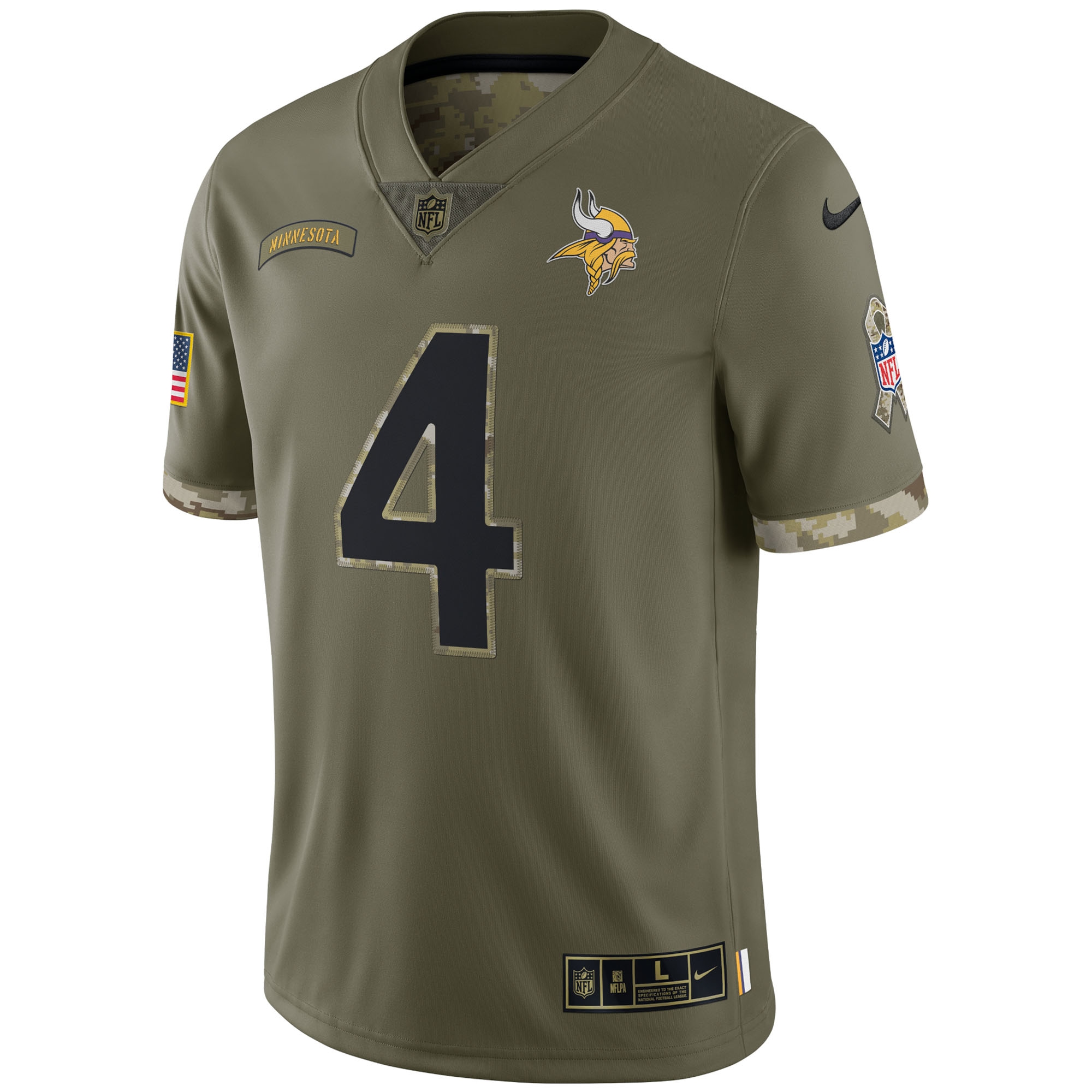 Dalvin Cook Minnesota Vikings Nike 2022 Salute To Service Limited Jersey - Olive - vstockx