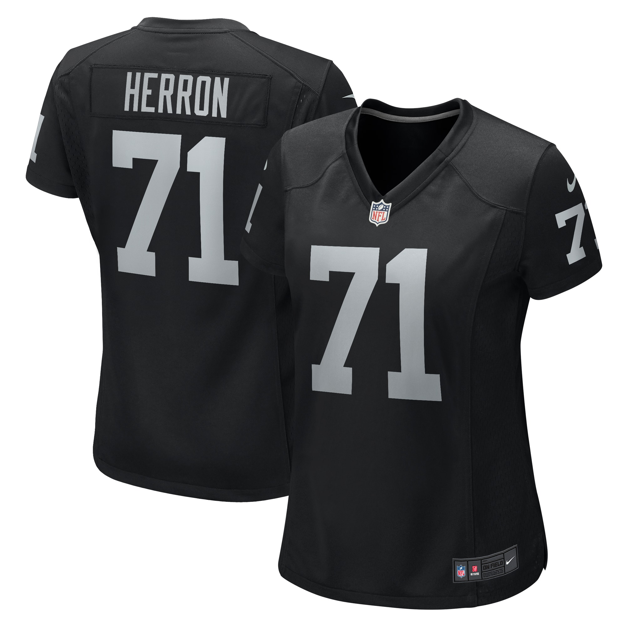 Justin Herron Las Vegas Raiders Nike Women's Team Game Jersey - Black - vstockx