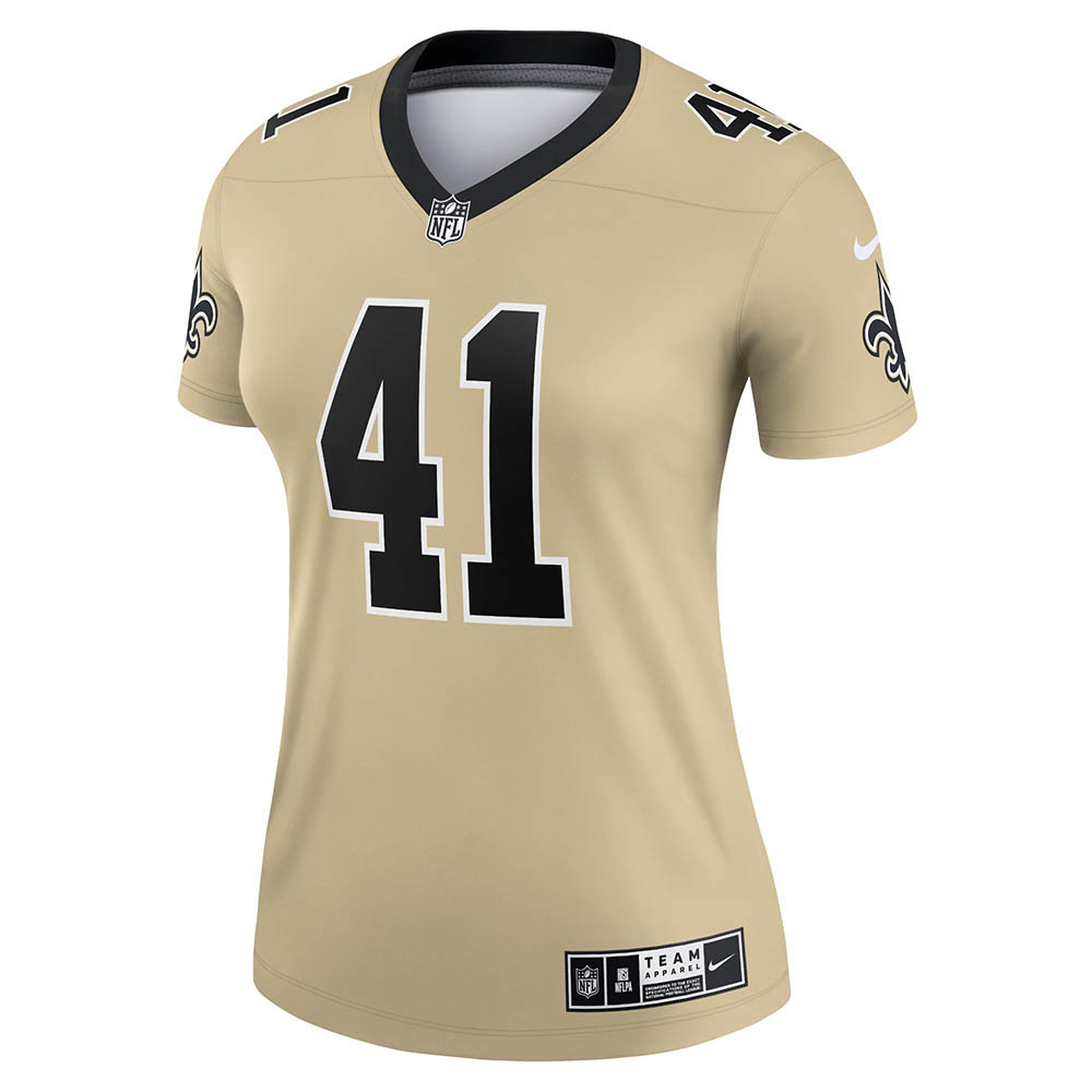 Women's New Orleans Saints Alvin Kamara Inverted Legend Jersey Gold - vstockx