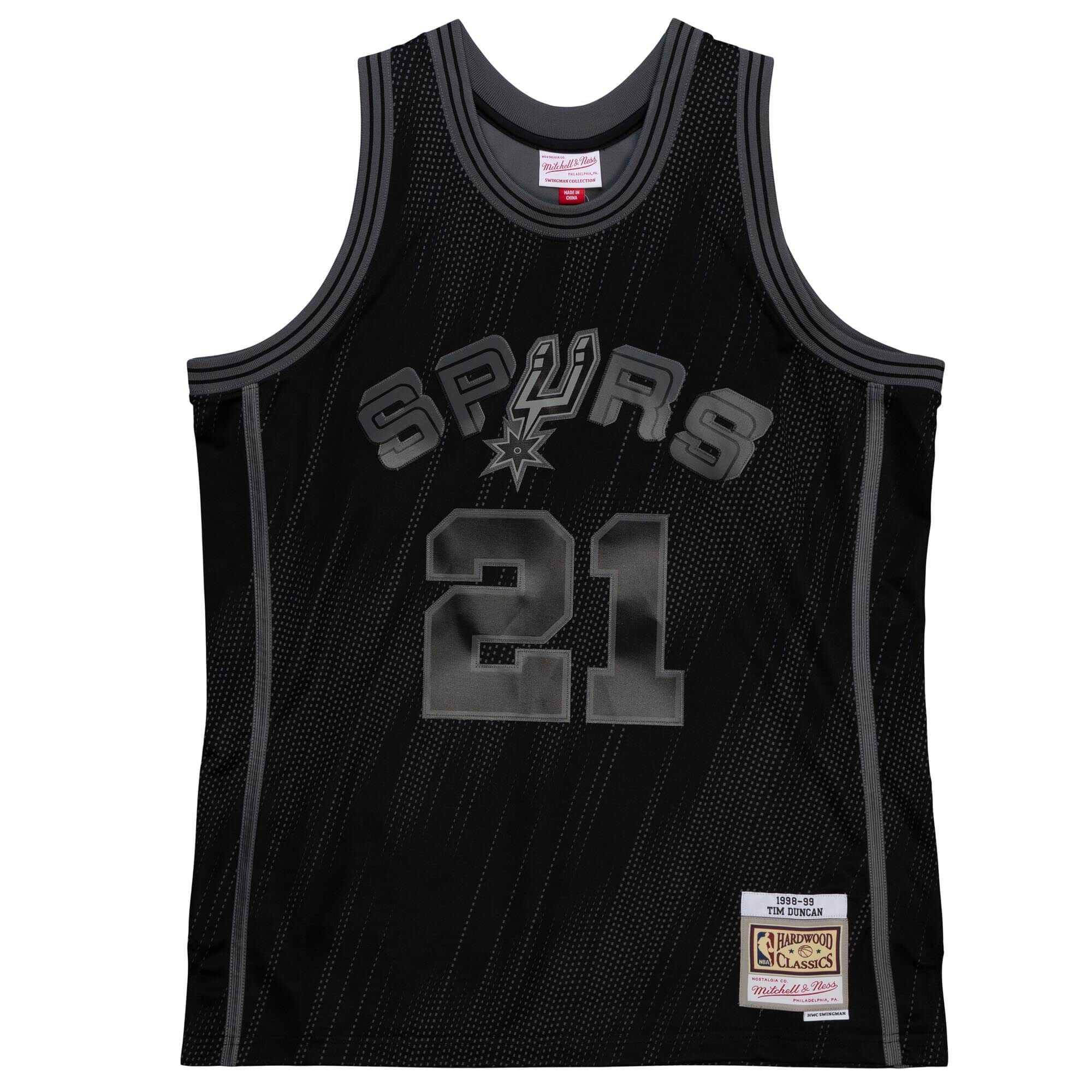 Monochrome Swingman Tim Duncan San Antonio Spurs 1998-99 Jersey - vstockx