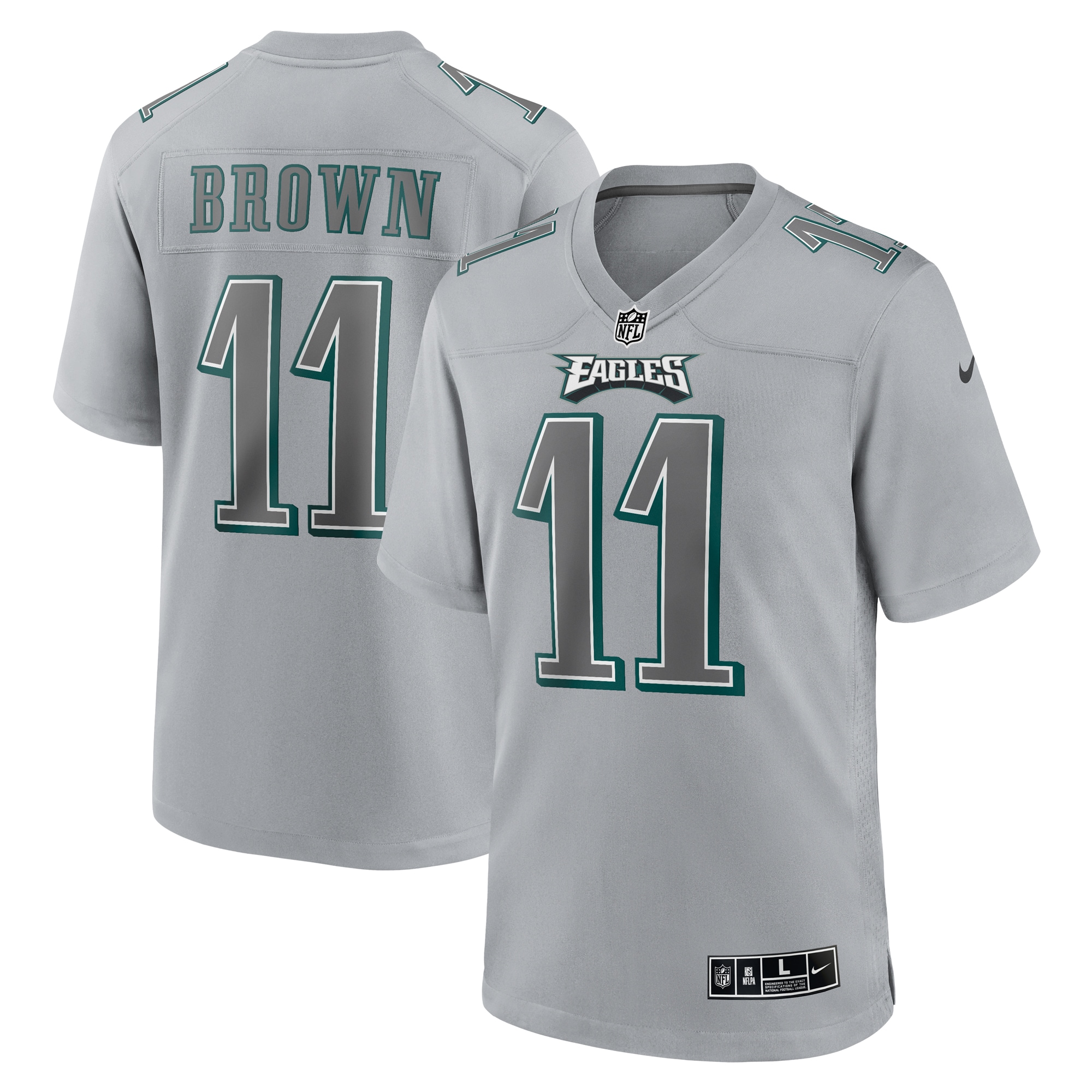 A.J. Brown Philadelphia Eagles Nike Atmosphere Fashion Game Jersey - Gray - vstockx