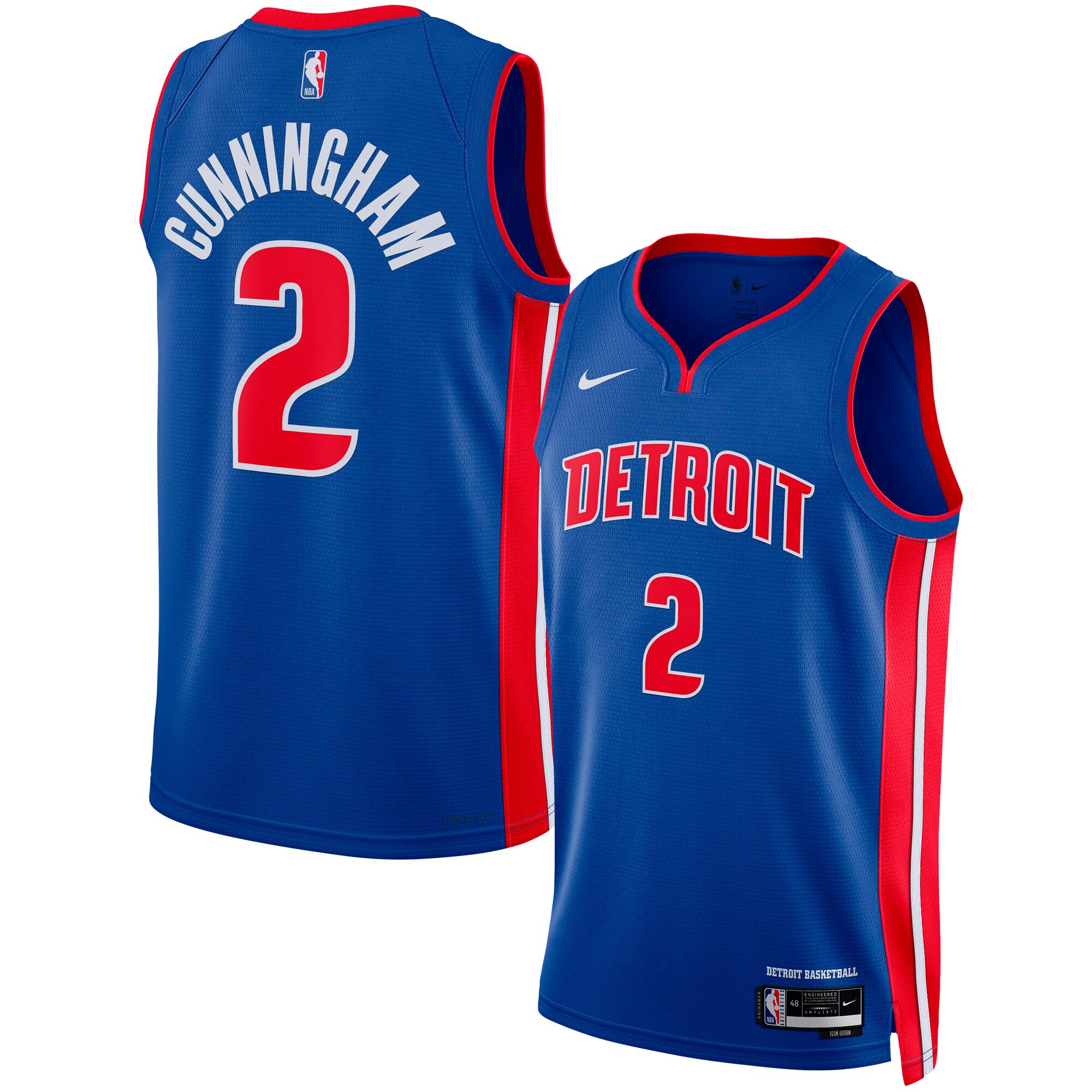 Cade Cunningham Detroit Pistons Nike Unisex Swingman Jersey - Association Edition - Blue - vstockx
