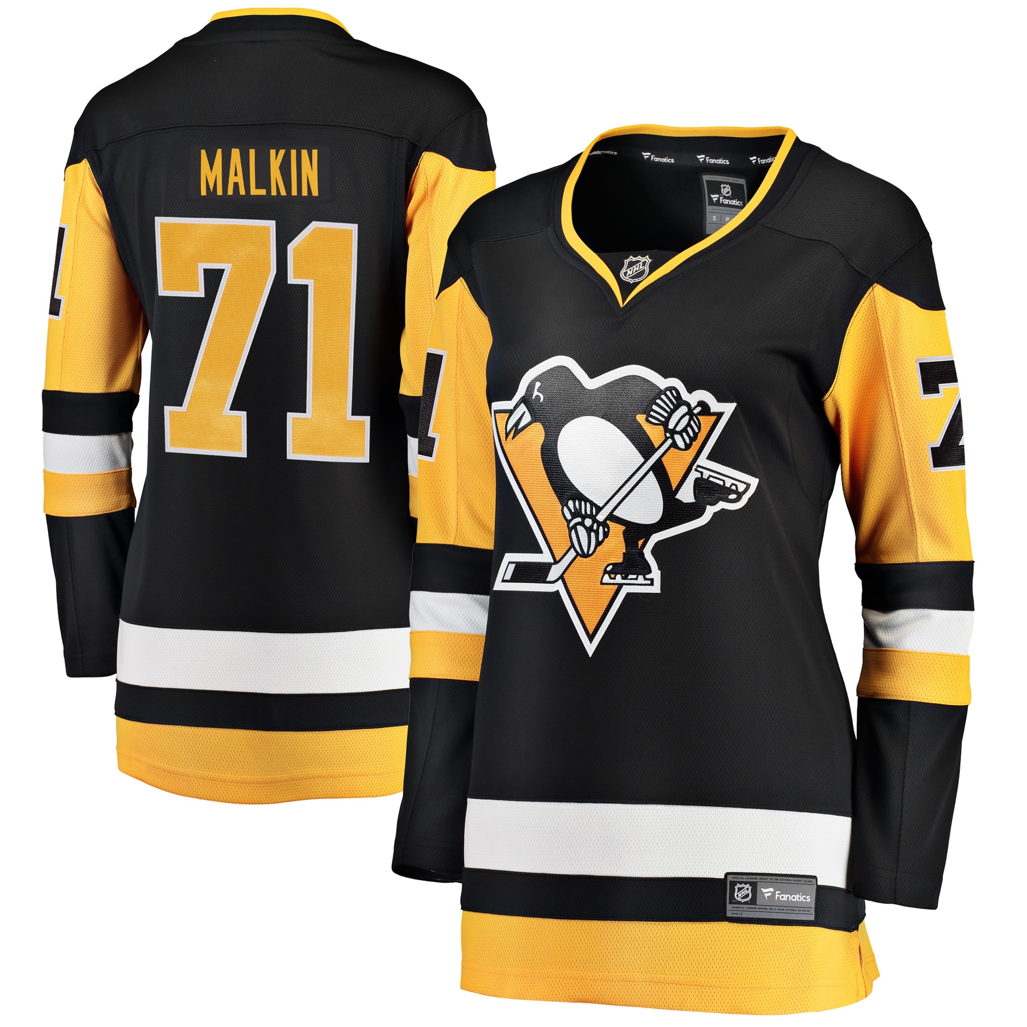 Evgeni Malkin Pittsburgh Penguins Fanatics Branded Women's Home Breakaway Player Jersey - Black - vstockx