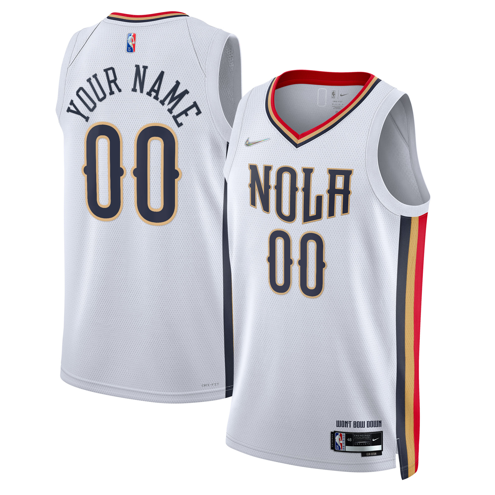 New Orleans Pelicans Nike 2021/22 Swingman Custom Jersey - City Edition - White - vstockx