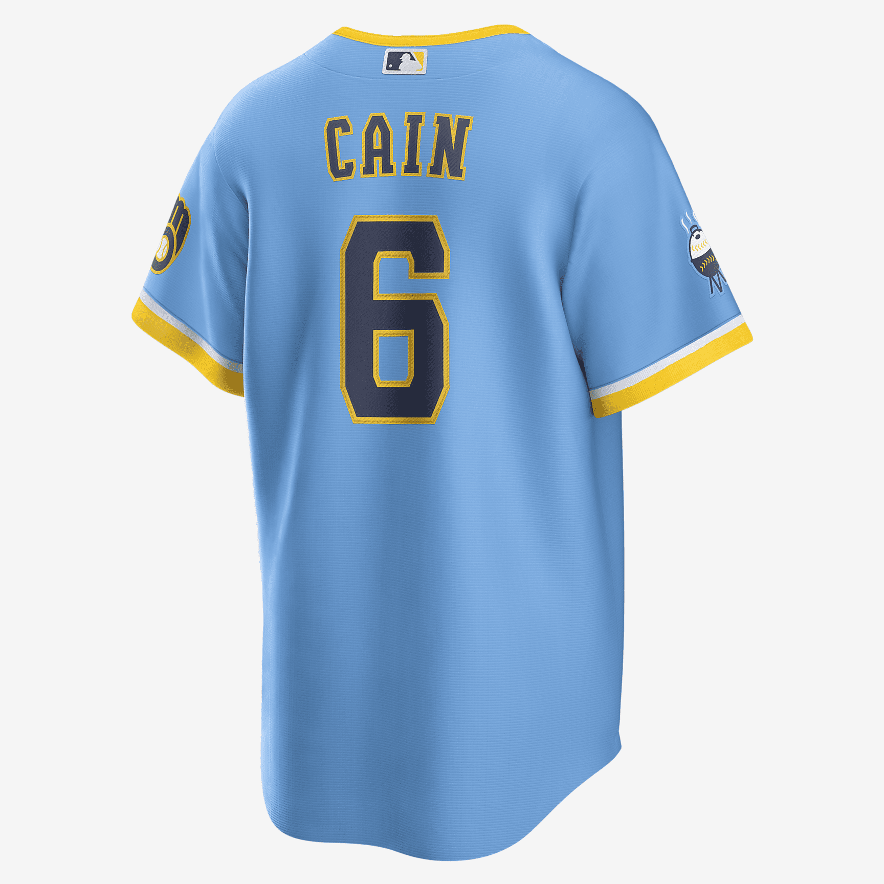 MLB Milwaukee Brewers City Connect (Lorenzo Cain) Men's Replica Baseball Jersey - Powder Blue - vstockx