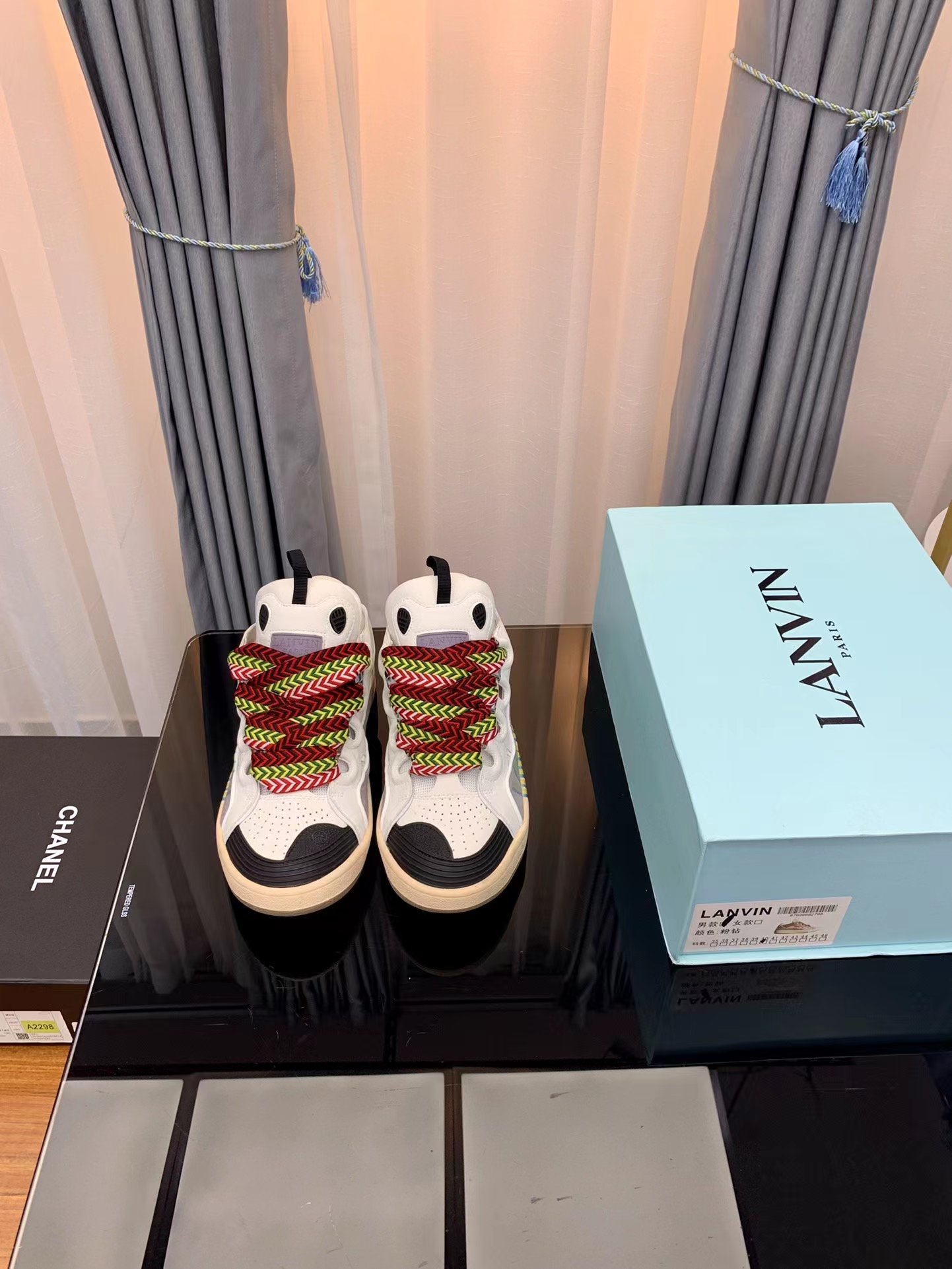 Lanvin Leather Curb White letters - vstockx