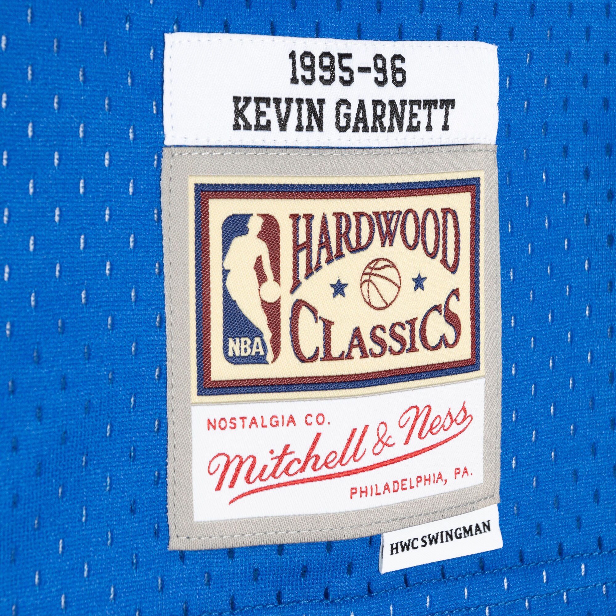 Kevin Garnett Minnesota Timberwolves Mitchell & Ness Hardwood Classics 1995/96 Split Swingman Jersey - Black/Blue - vstockx