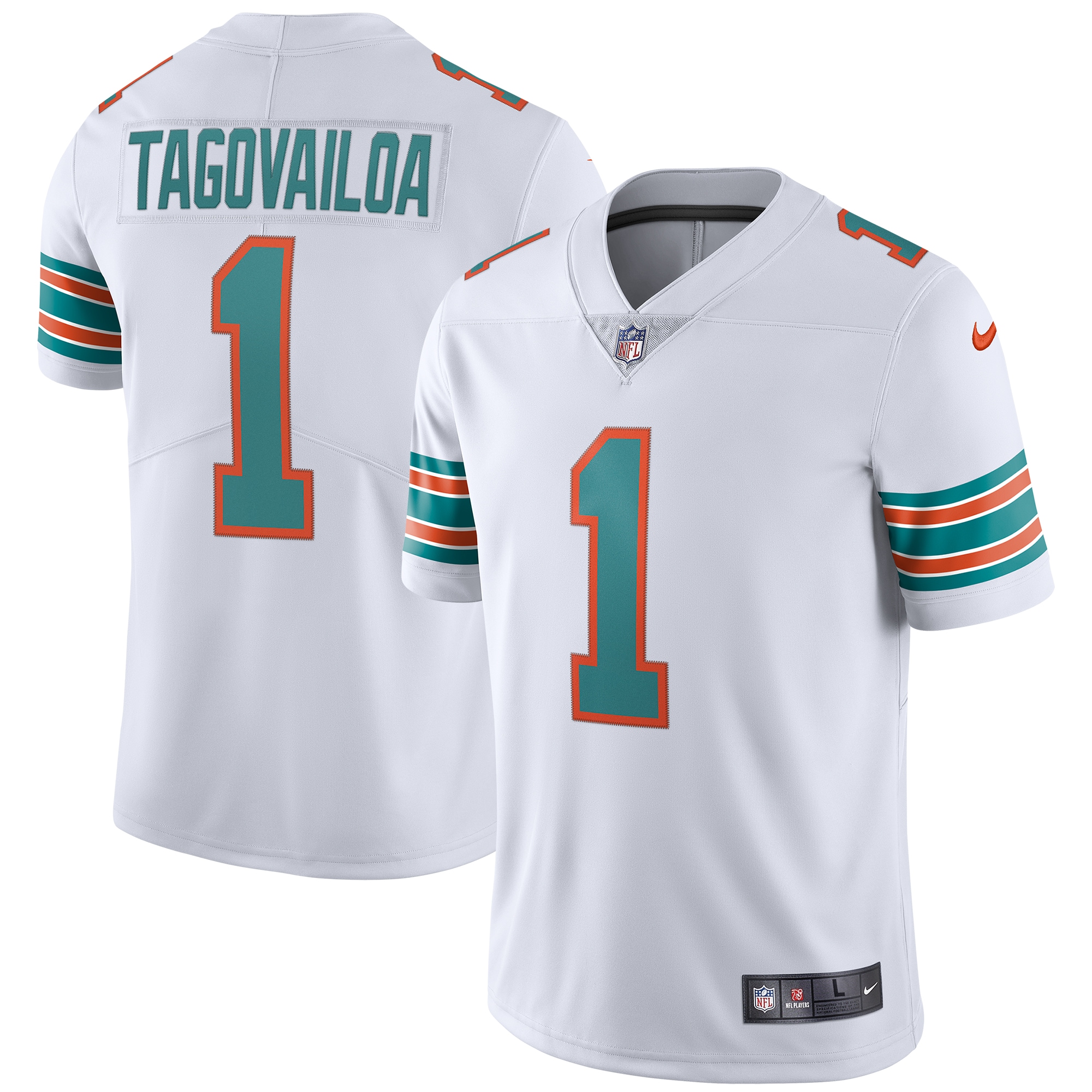 Tua Tagovailoa Miami Dolphins Nike 2nd Alternate Vapor Limited Jersey - White - vstockx