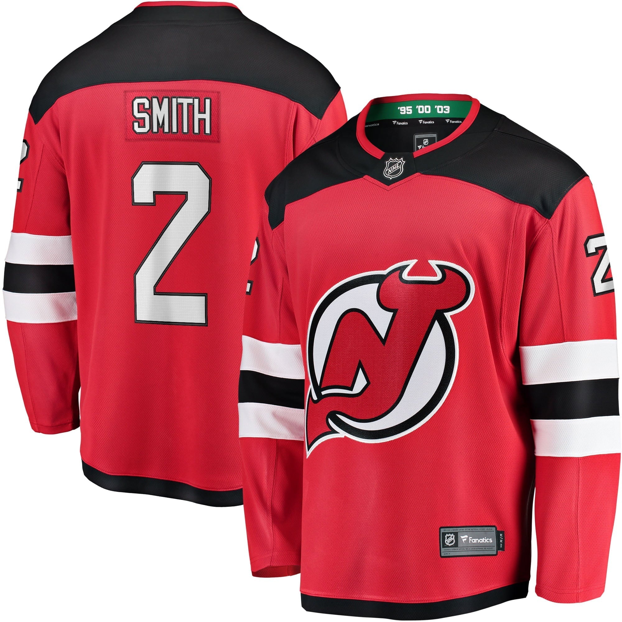 Men's Fanatics Branded Brendan Smith Red New Jersey Devils Home Breakaway Player Jersey - vstockx