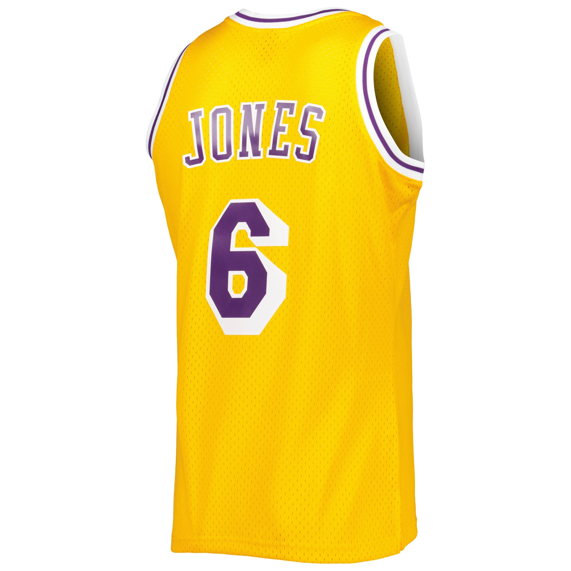 Eddie Jones Los Angeles Lakers Mitchell & Ness Hardwood Classics Swingman Jersey - Gold - vstockx