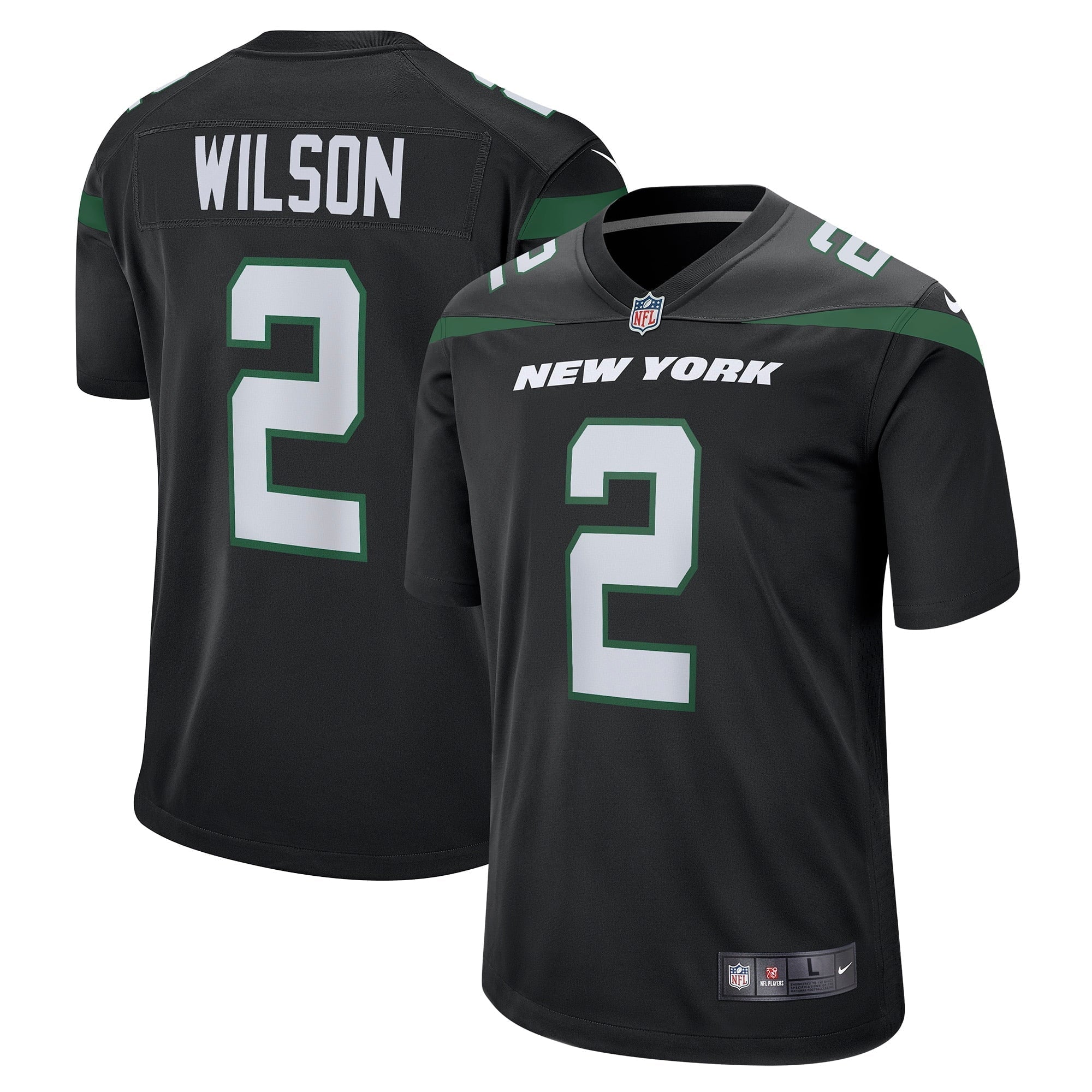 Men's Nike Zach Wilson Stealth Black New York Jets Game Jersey - vstockx