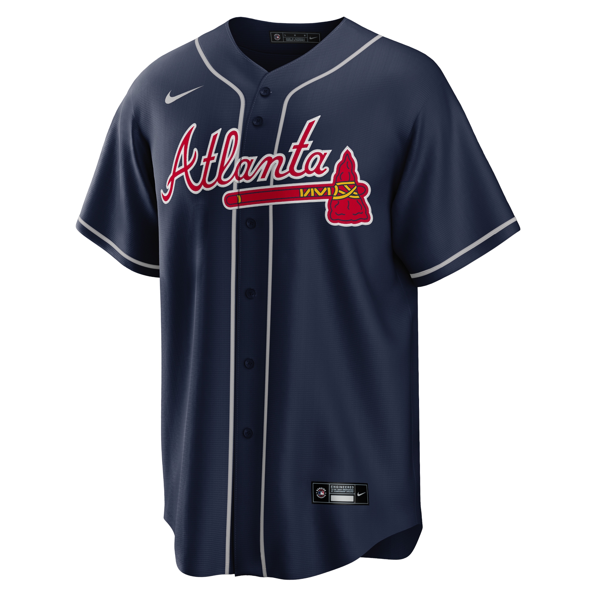 Ronald Acuna Jr. Atlanta Braves Nike Alternate Replica Player Name Jersey - Navy - vstockx