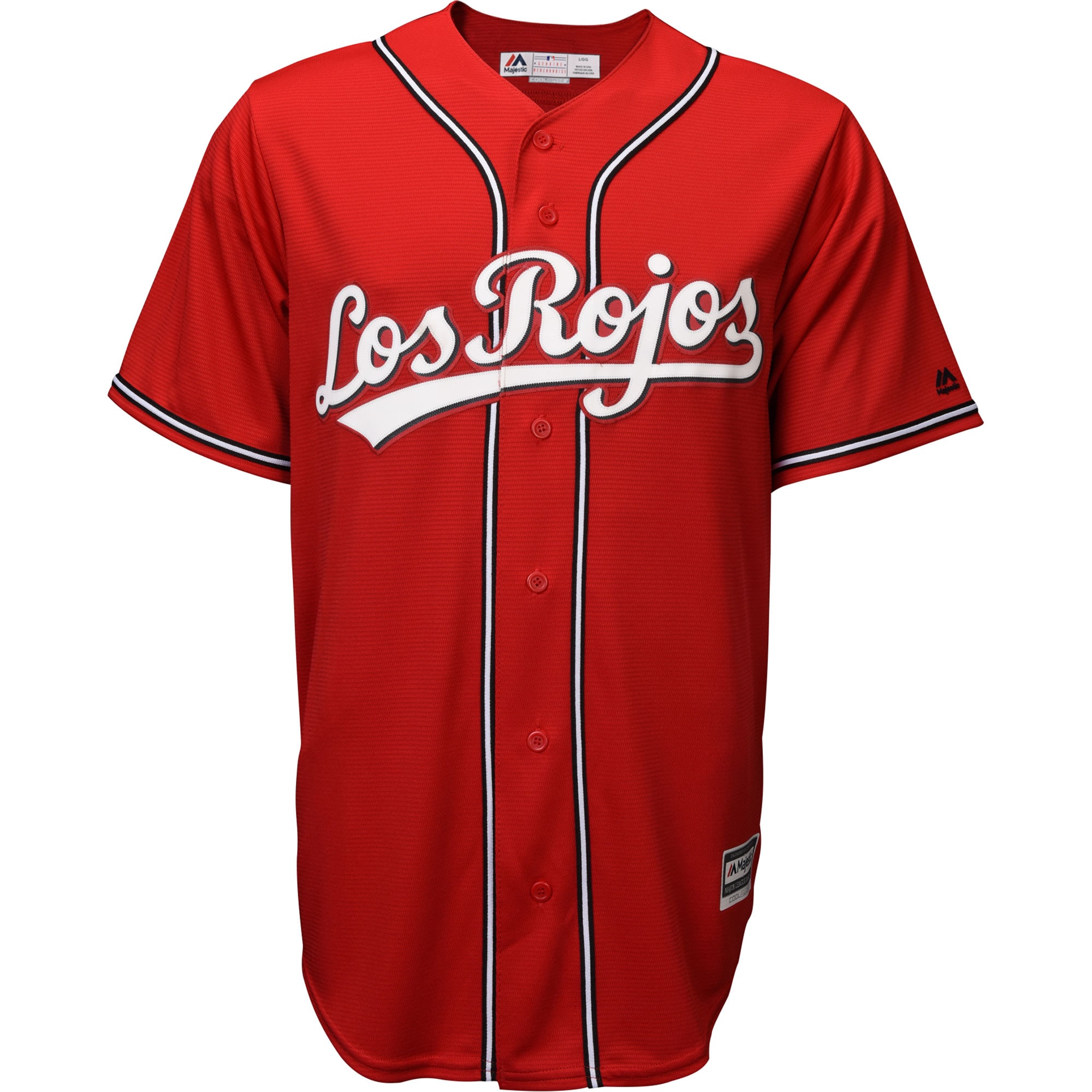 Cincinnati Reds Majestic Alternate Los Rojos Cool Base Jersey - Scarlet - vstockx