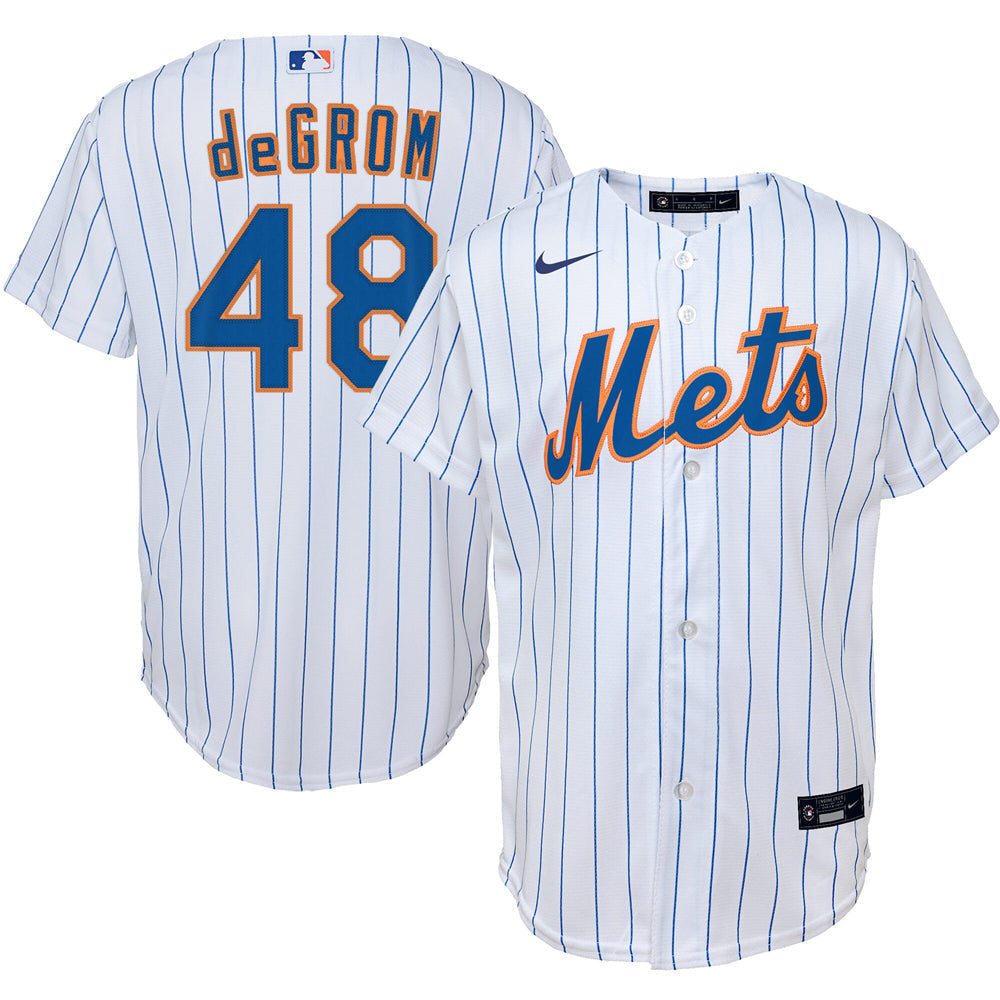 Youth New York Mets Jacob deGrom Home Player Jersey - White - vstockx