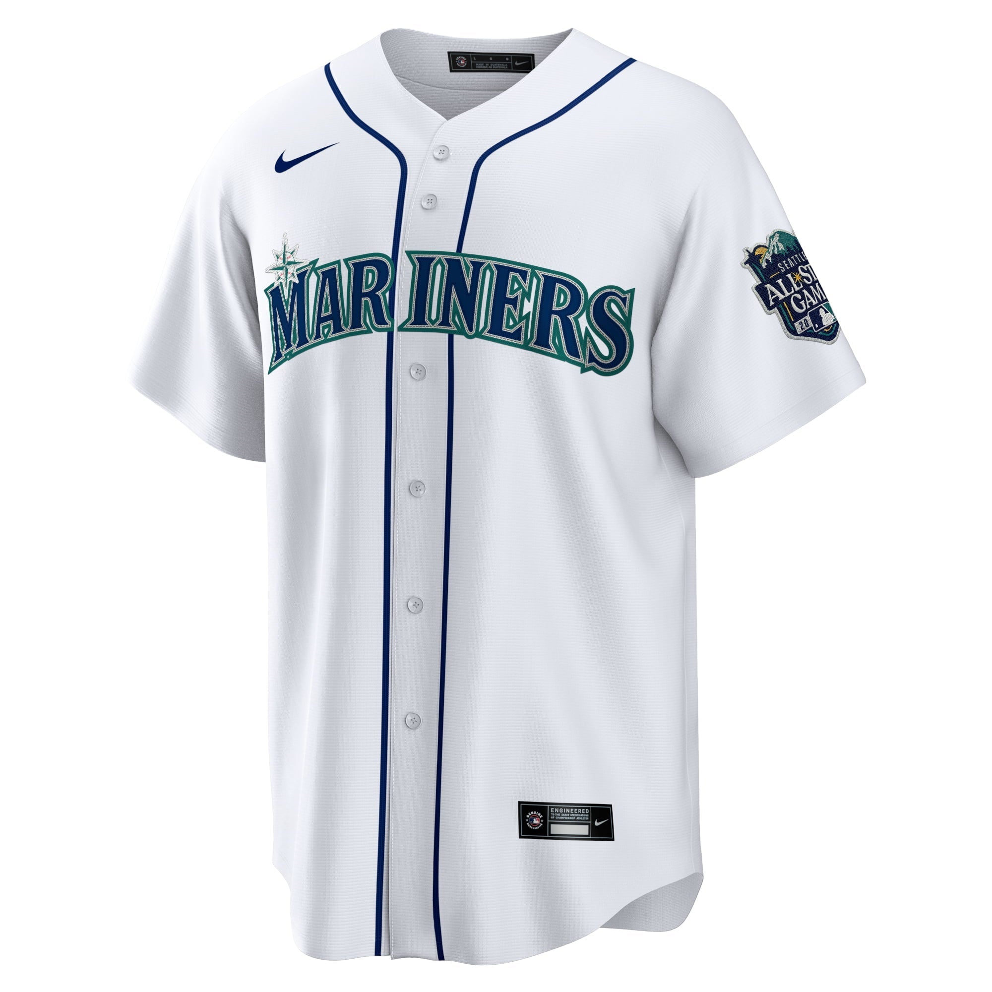 Men's Nike White Seattle Mariners Home 2023 MLB All-Star Game Patch Replica Player Jersey - vstockx
